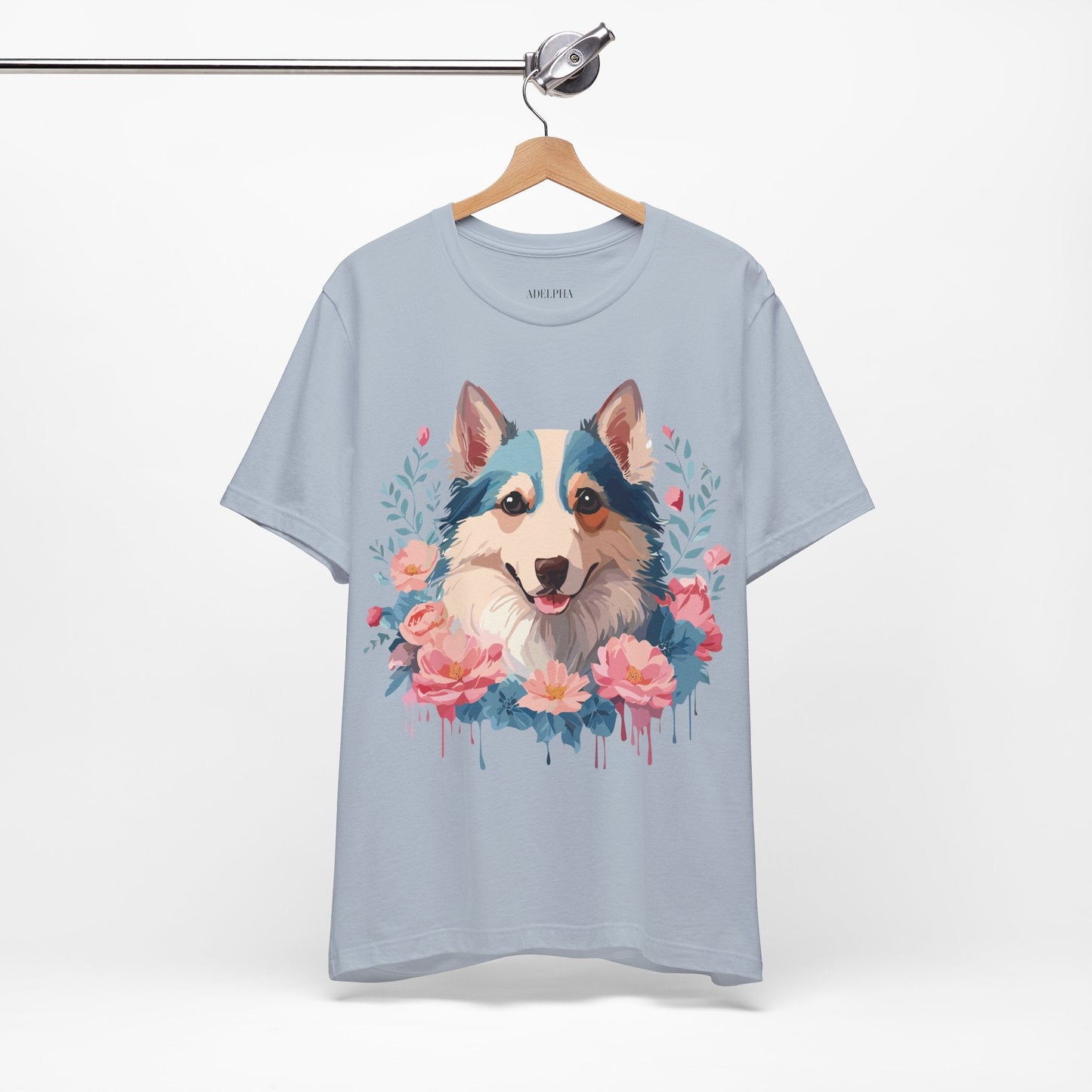 Unisex Graphic Dog Shirt Vintage Inspired Tee Art Design By Adelpha Premium Short Sleeve