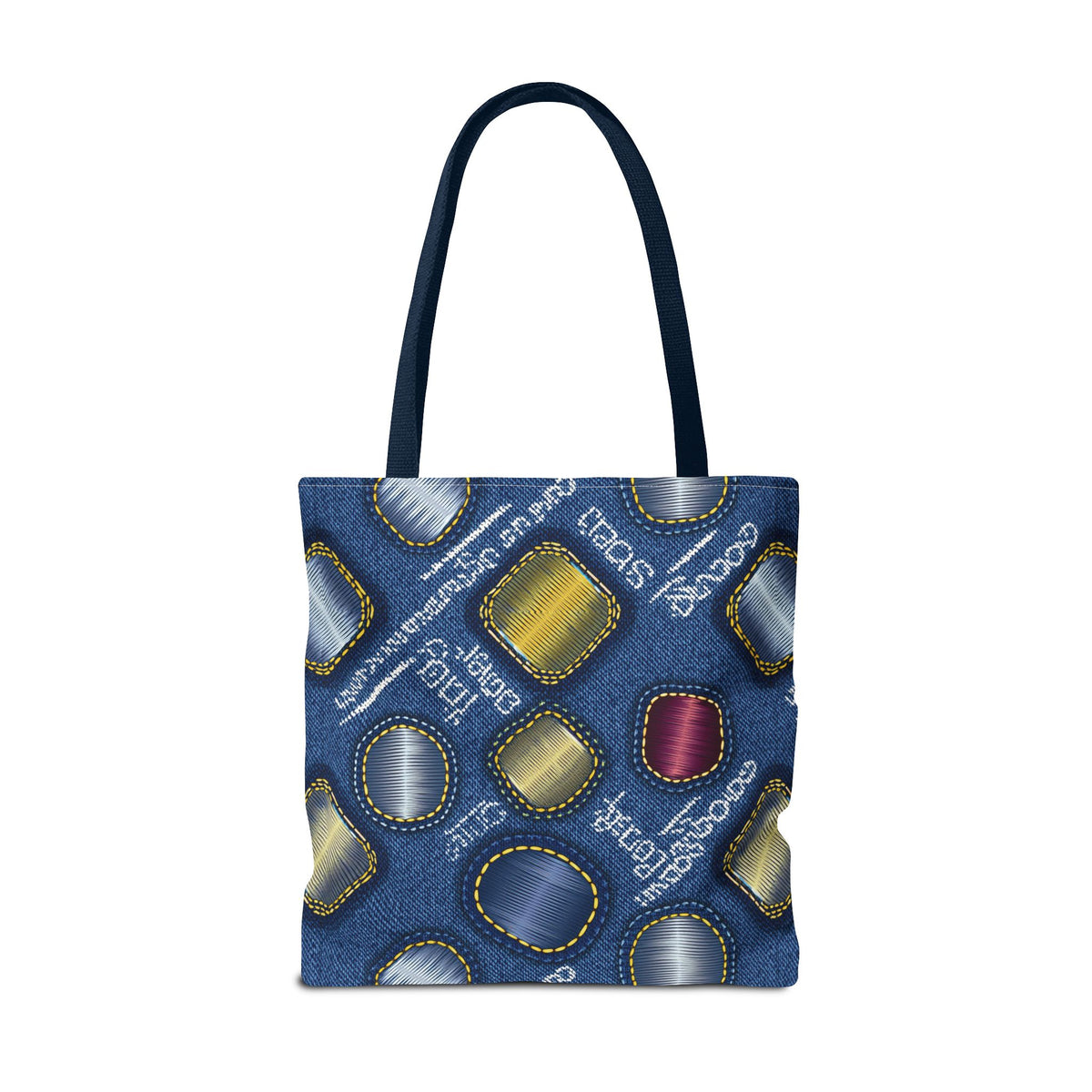Denim Fabric Imitation Print Unisex Canvas Bag Poly Spun 3 Sizes Tote Bag 138