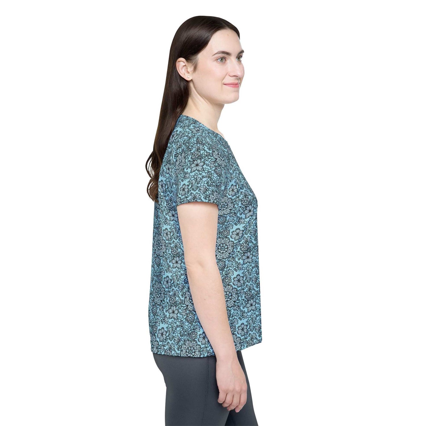 Women Poly T-Shirt with Lace Print 29