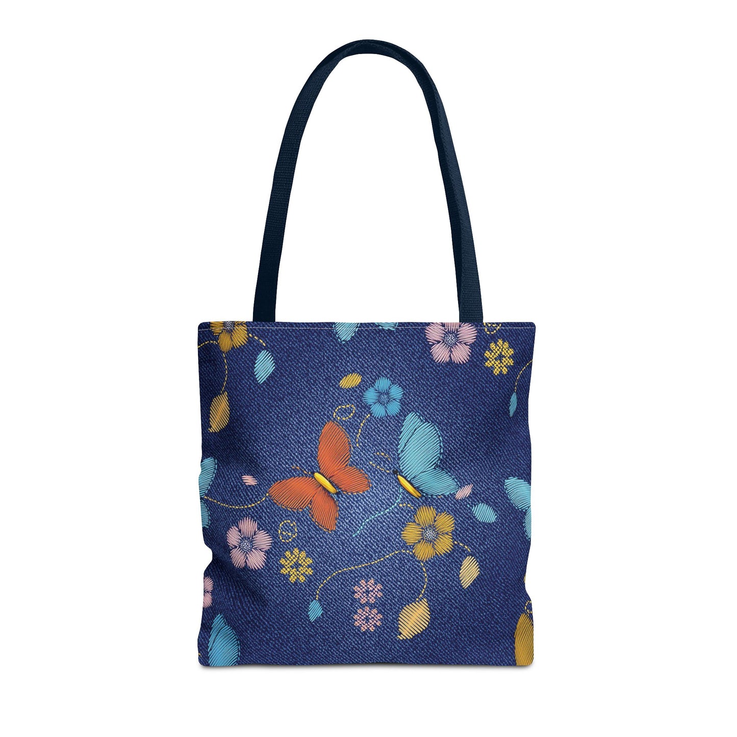Denim Fabric Imitation Print Unisex Canvas Bag Poly Spun 3 Sizes Tote Bag 167