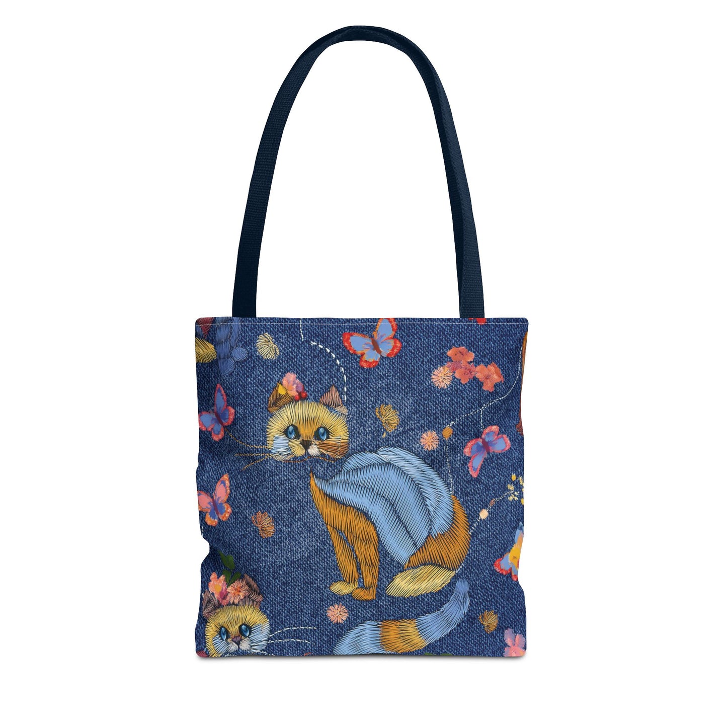 Denim Fabric Imitation Print Unisex Canvas Bag Poly Spun 3 Sizes Tote Bag 190-14
