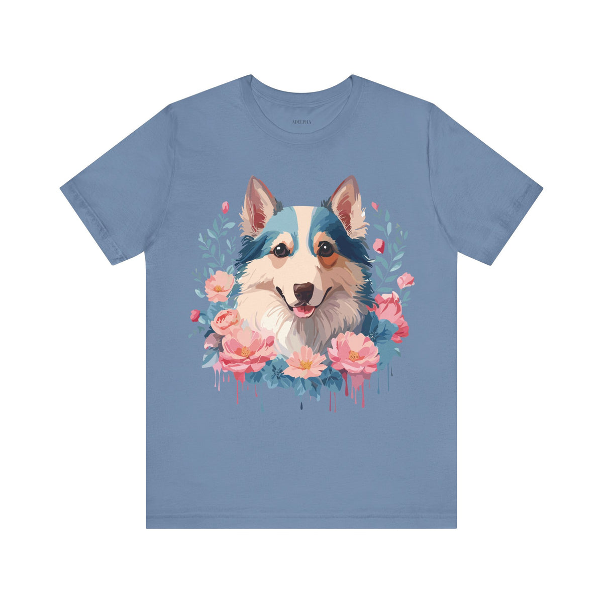 Dog Graphic Unisex Cotton Bella+Canvas Tee with Art Animal Design d09