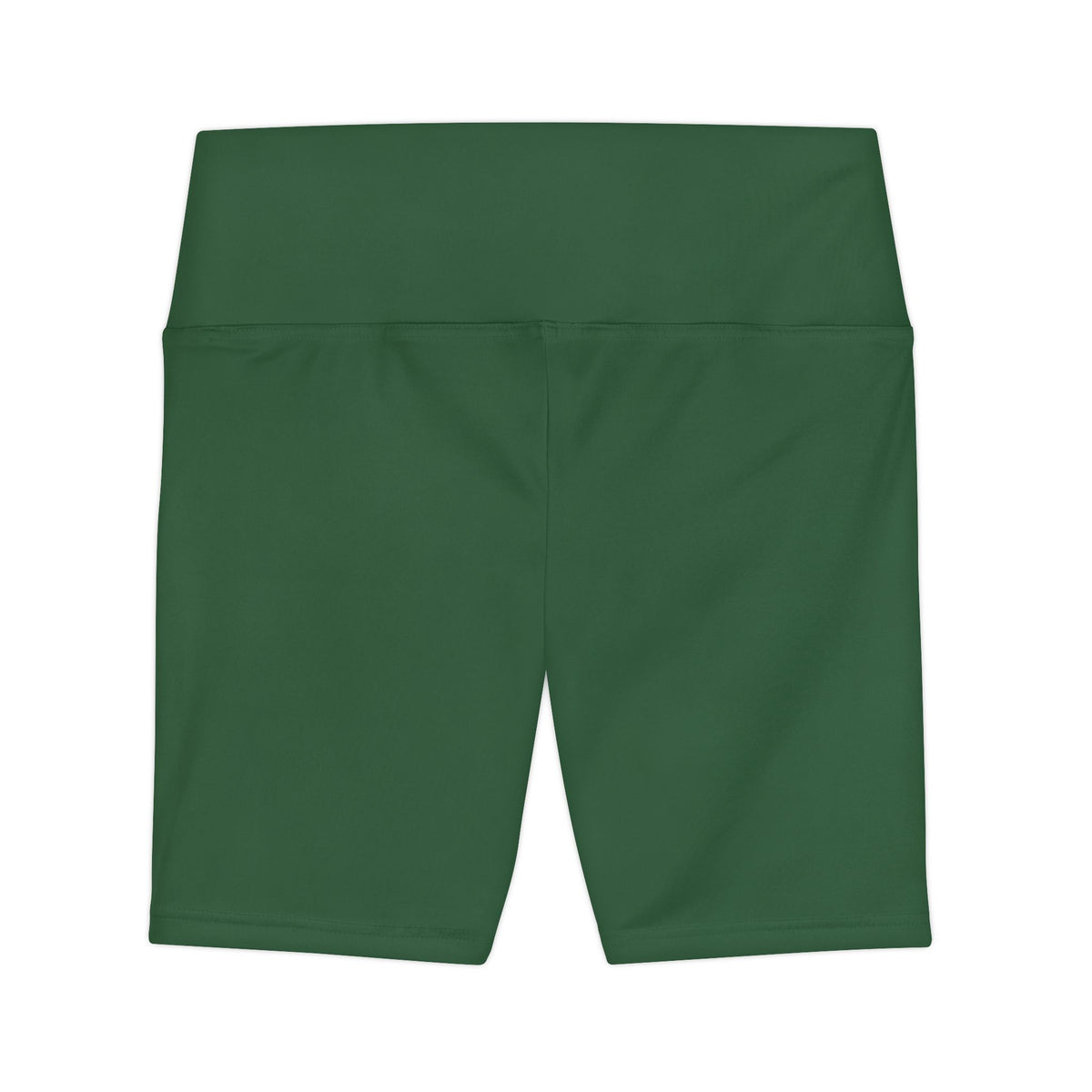Hunter Green High-Waist Women's Workout Shorts — Olive Green Performance Biker Shorts