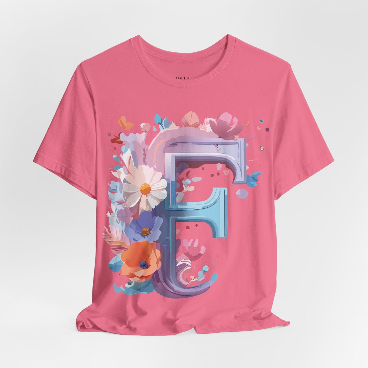 Letter F Graphic Tee Unisex Vintage Style Shirt Featuring Adelpha Artwork Premium Short Sleeve