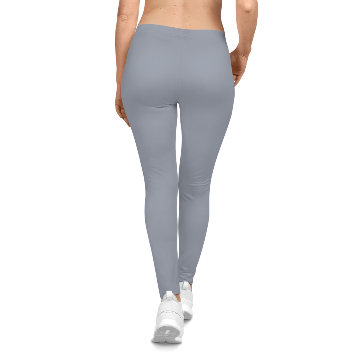 Foggy Blue Color Women's Poly-Span Casual Leggings XS-2XL