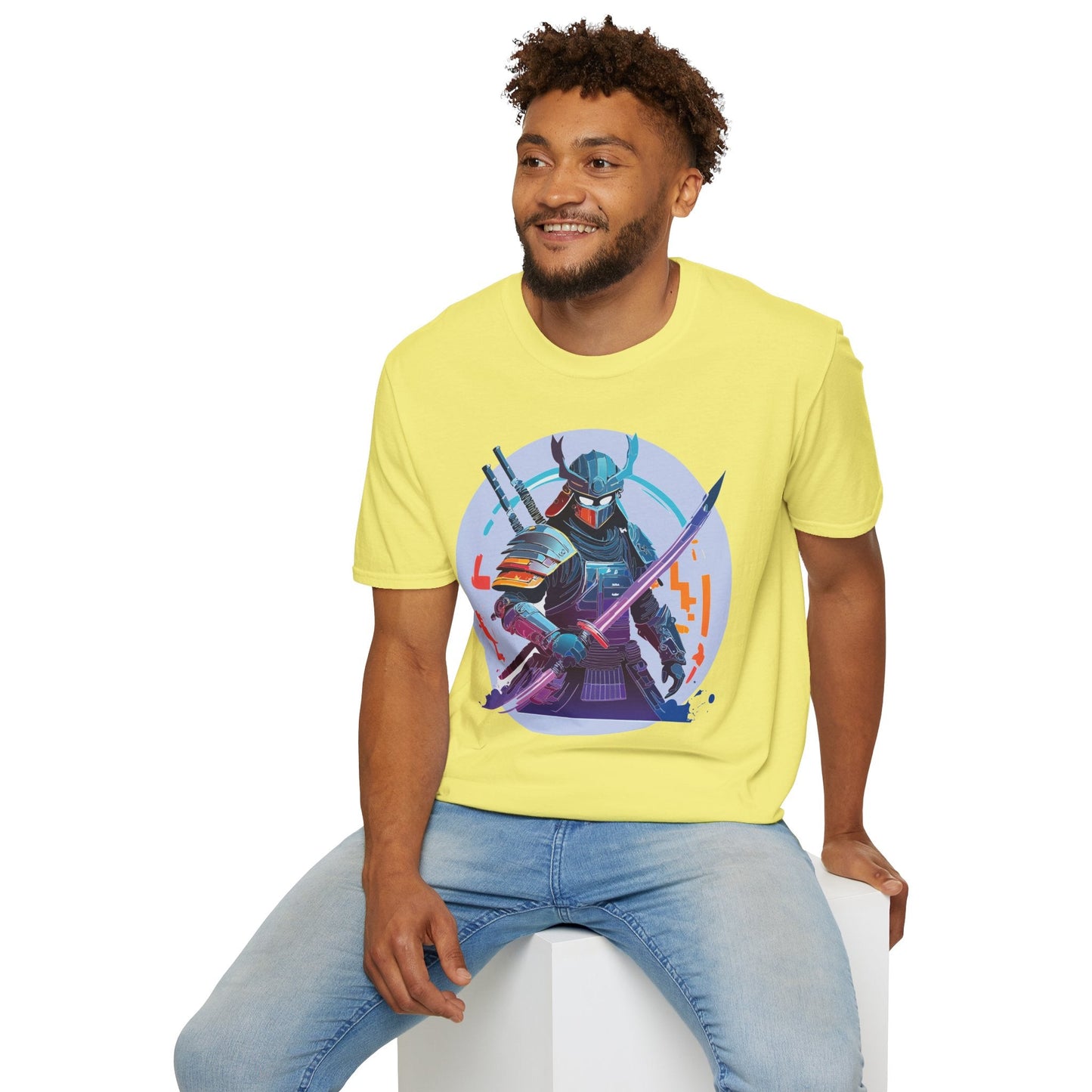 Samurai Shirt Unisex Softstyle Tee 100 Percent Ring Spun Cotton Light 4.5 Oz Graphic Gildan 64000