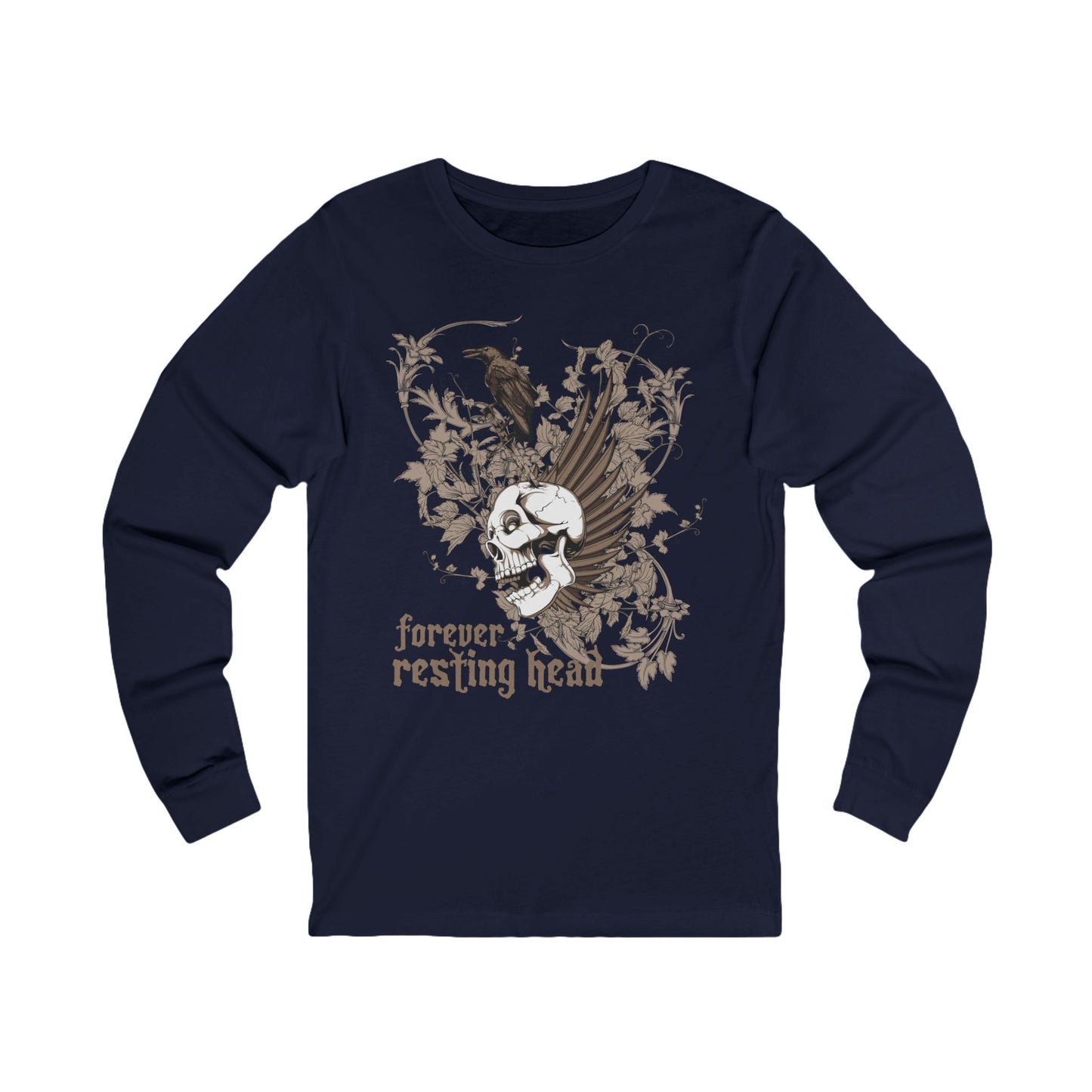 Creepy5 Unisex Skull Long Sleeve Tee, Skull Jersey Shirt, Skeleton T-Shirts with Long Sleeves, Skeleton Art Design Tees