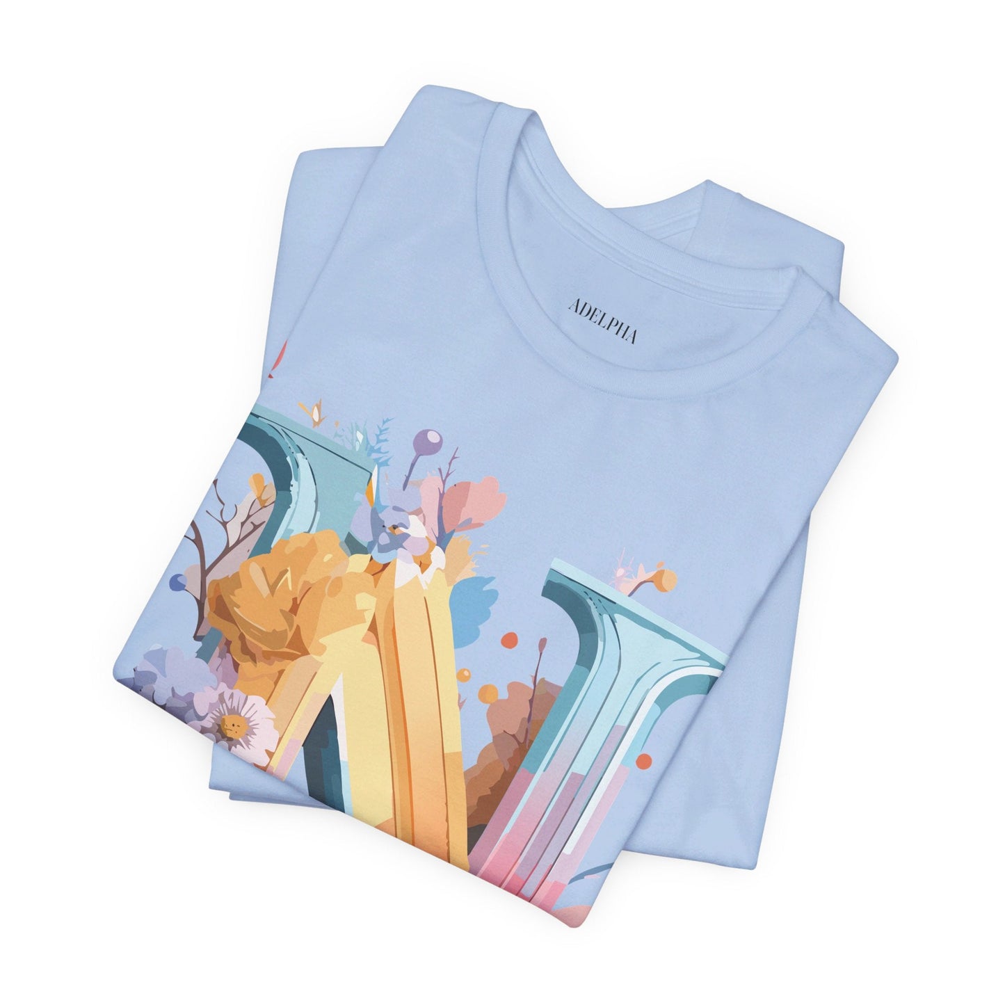 Letter N Shirt Classic Unisex Graphic Tee With Premium Vintage Adelpha Artwork Jersey Short Sleeve