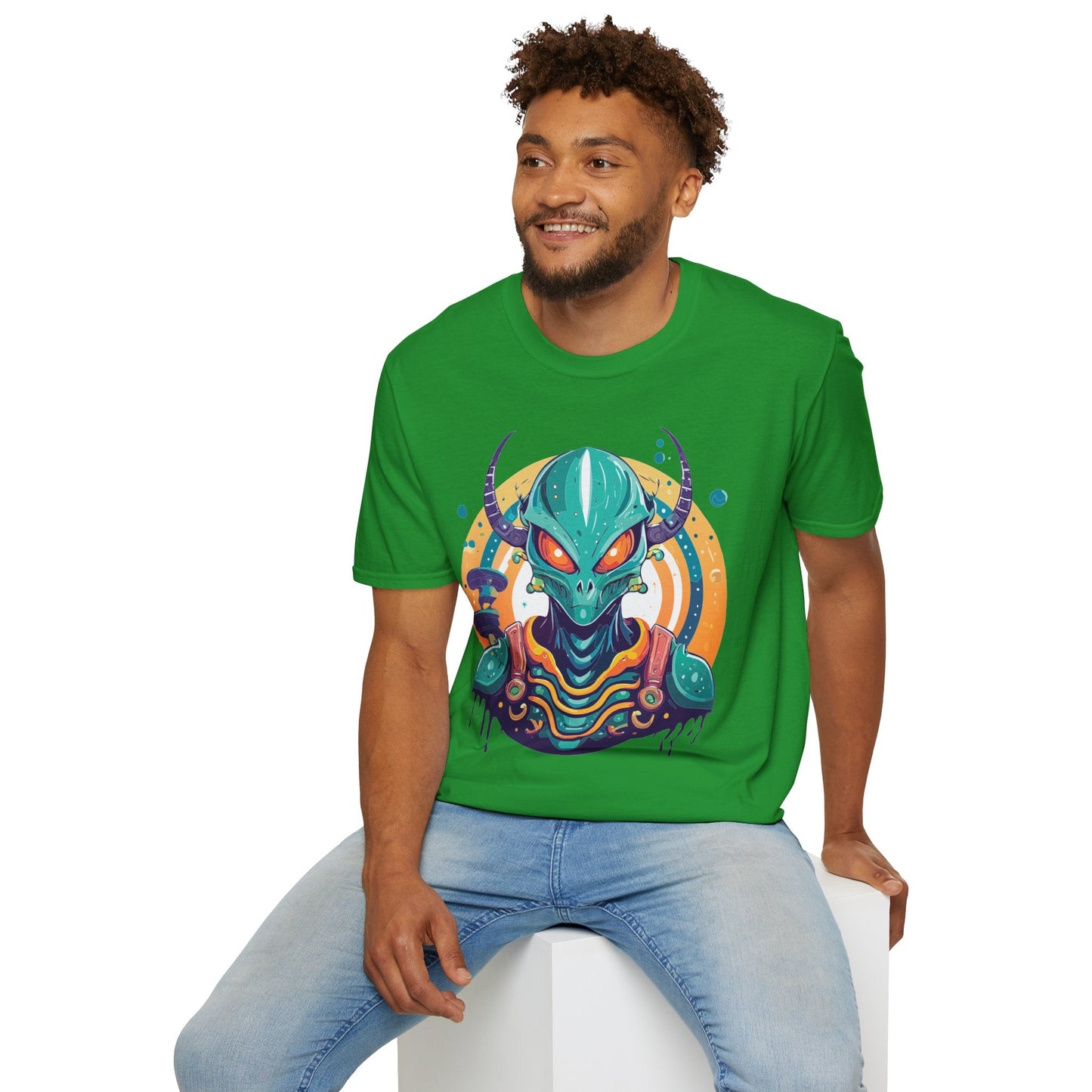 Alien T Shirt Cosmos Shirt Unisex Softstyle Tee 100 Percent Ring Spun Cotton Short Sleeve