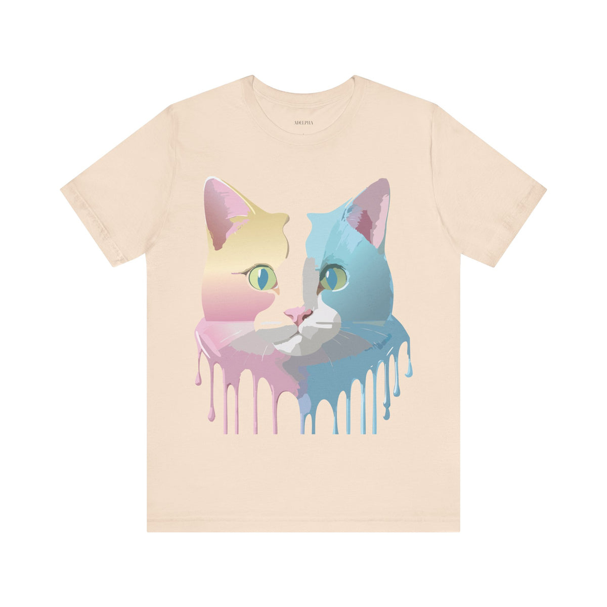 Cat Graphic Unisex Cotton Bella+Canvas Tee with Animal Art Design m09
