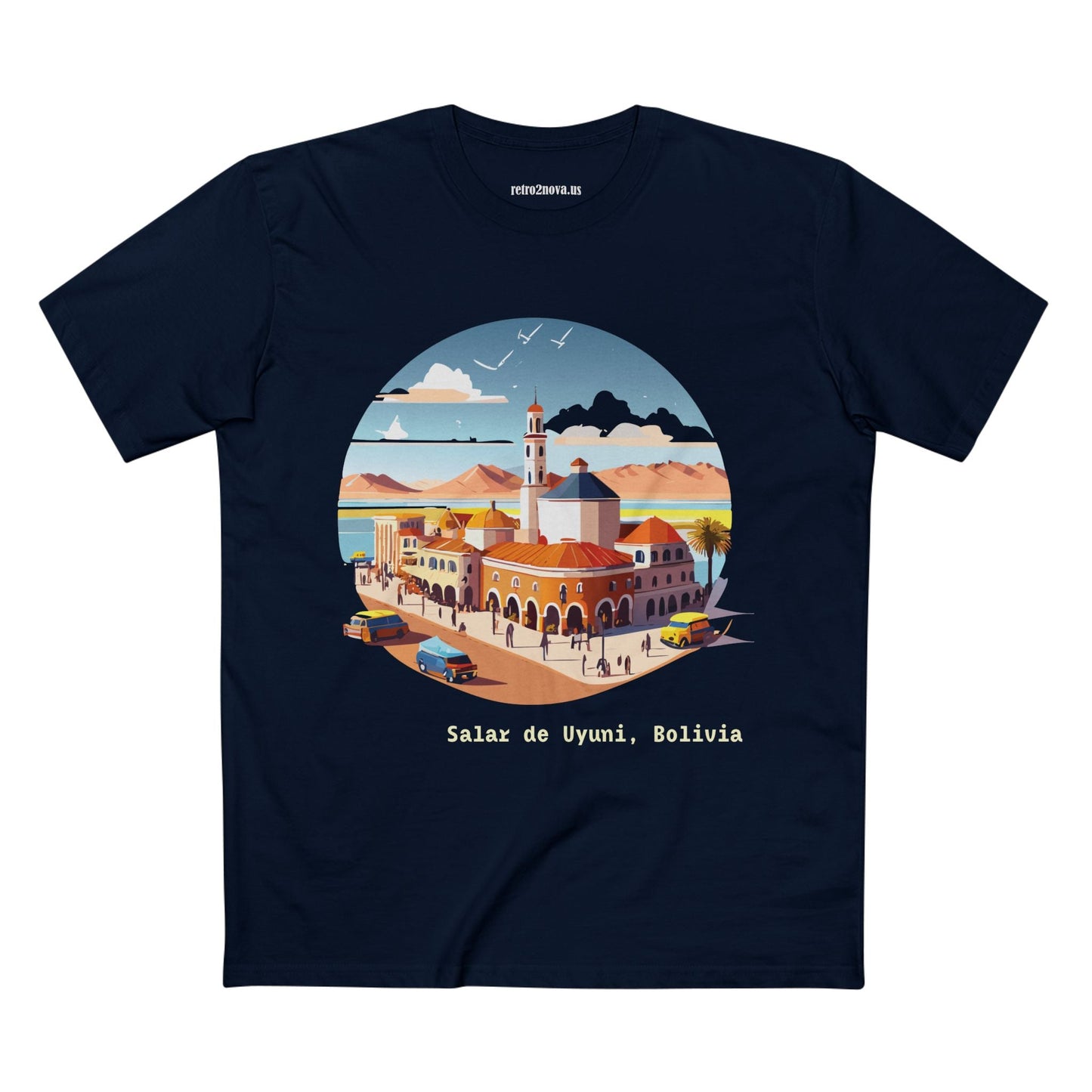 Bolivia Travel Shirt Unisex Premium Cotton Staple Tee With Original Retro2Nova Art Design