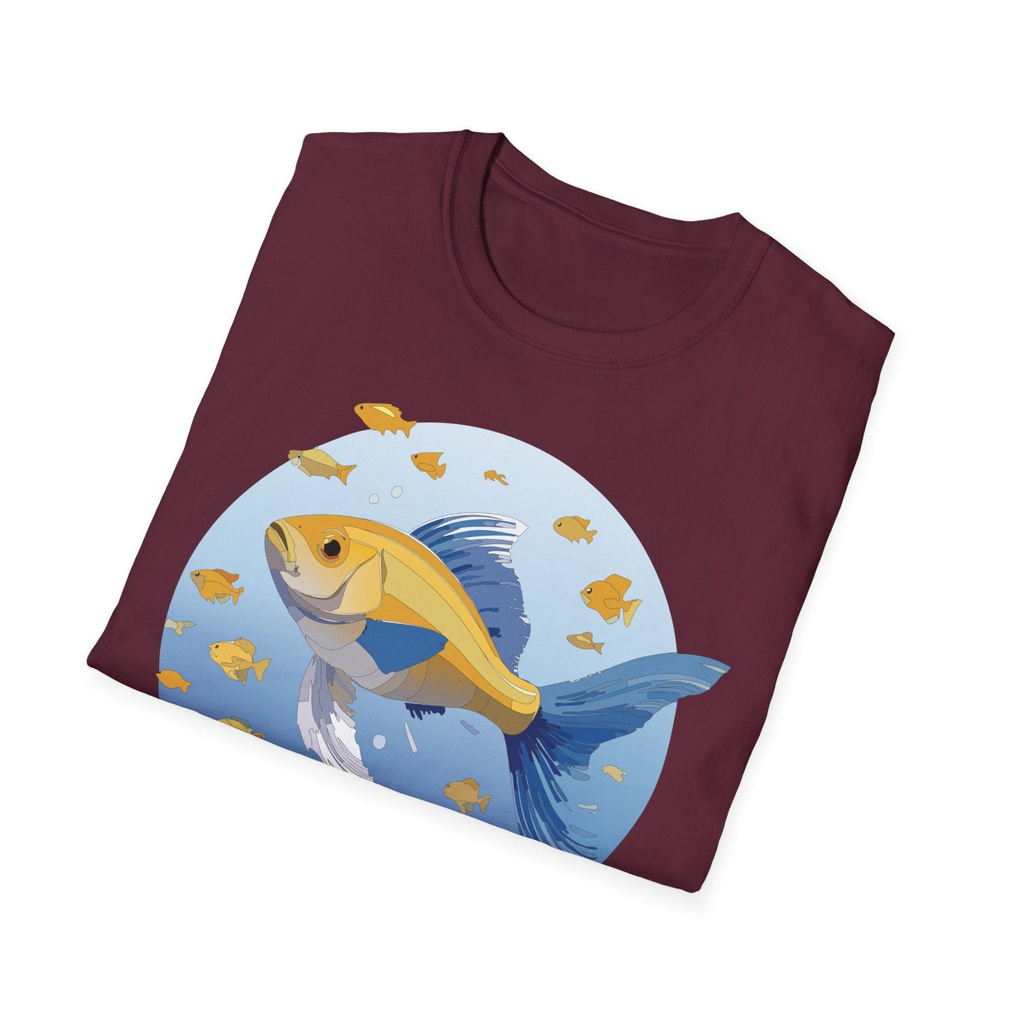 Fish Art Graphic Tee Shirt For Men And Women Unisex Cotton Softstyle Tee With Fish Artwork Design