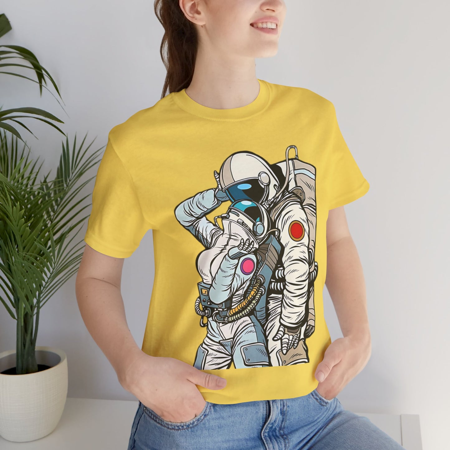 Unisex Astronaut T-shirt, Space Lovers Tee, Cosmic Top, Astronaut Graphic Tee, Cosmos Graphic T-Shirt, Love Shirt Art T-Shirt