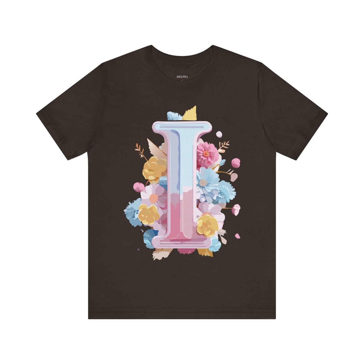 Letter I Shirt Unisex Graphic Tee Vintage Inspired Adelpha Art Design Short Sleeve