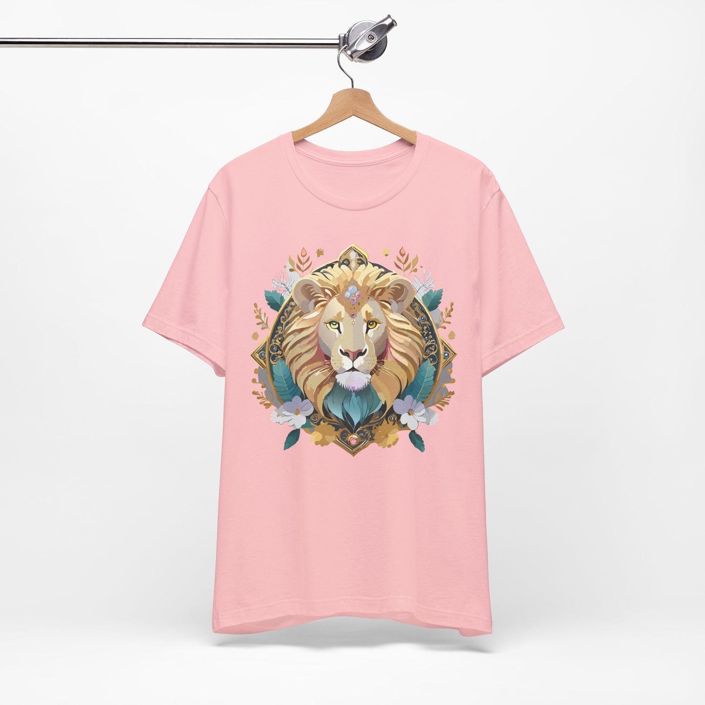 Unisex Lion Graphic Tee, Animal Shirt, Tee Shirt with Lion, Medallion T-Shirt, Animal Medallion Tees 2