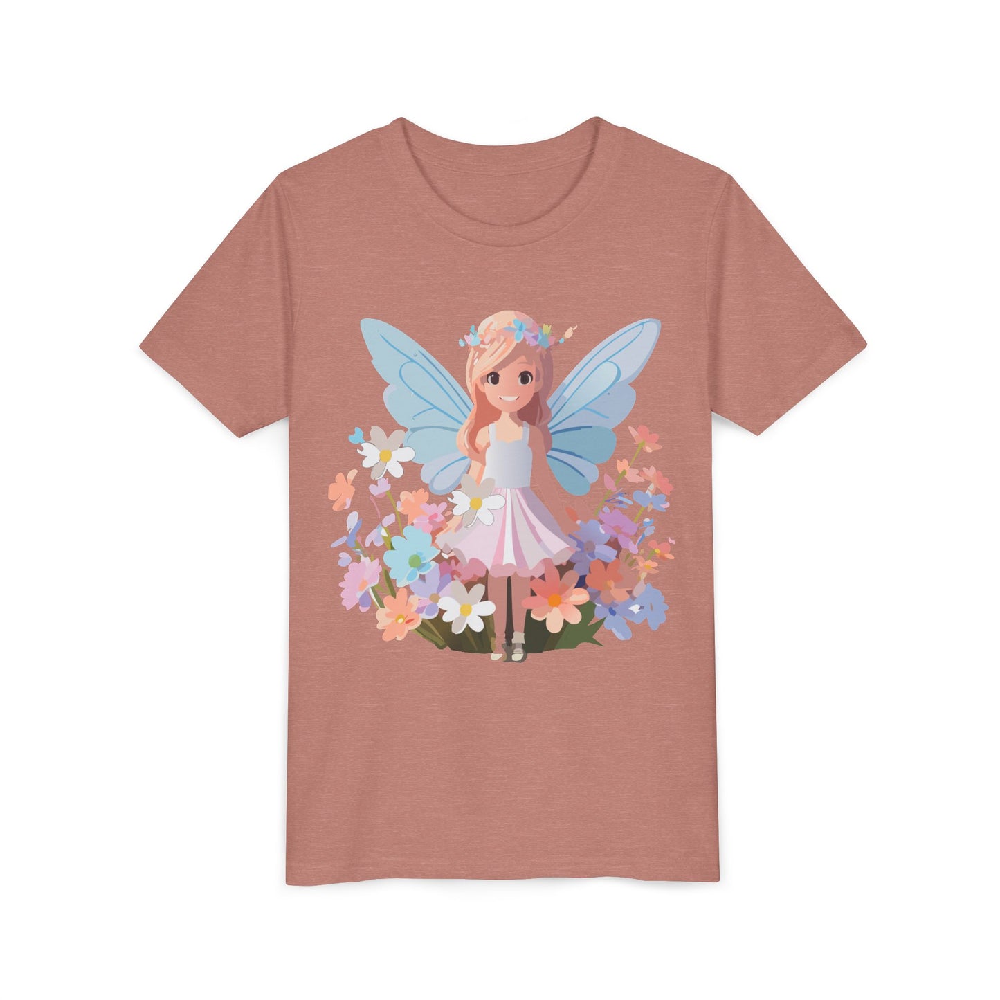 Enchanting Fairy Floral Youth Short Sleeve Tee - Perfect for Spring Celebrations (9-14)