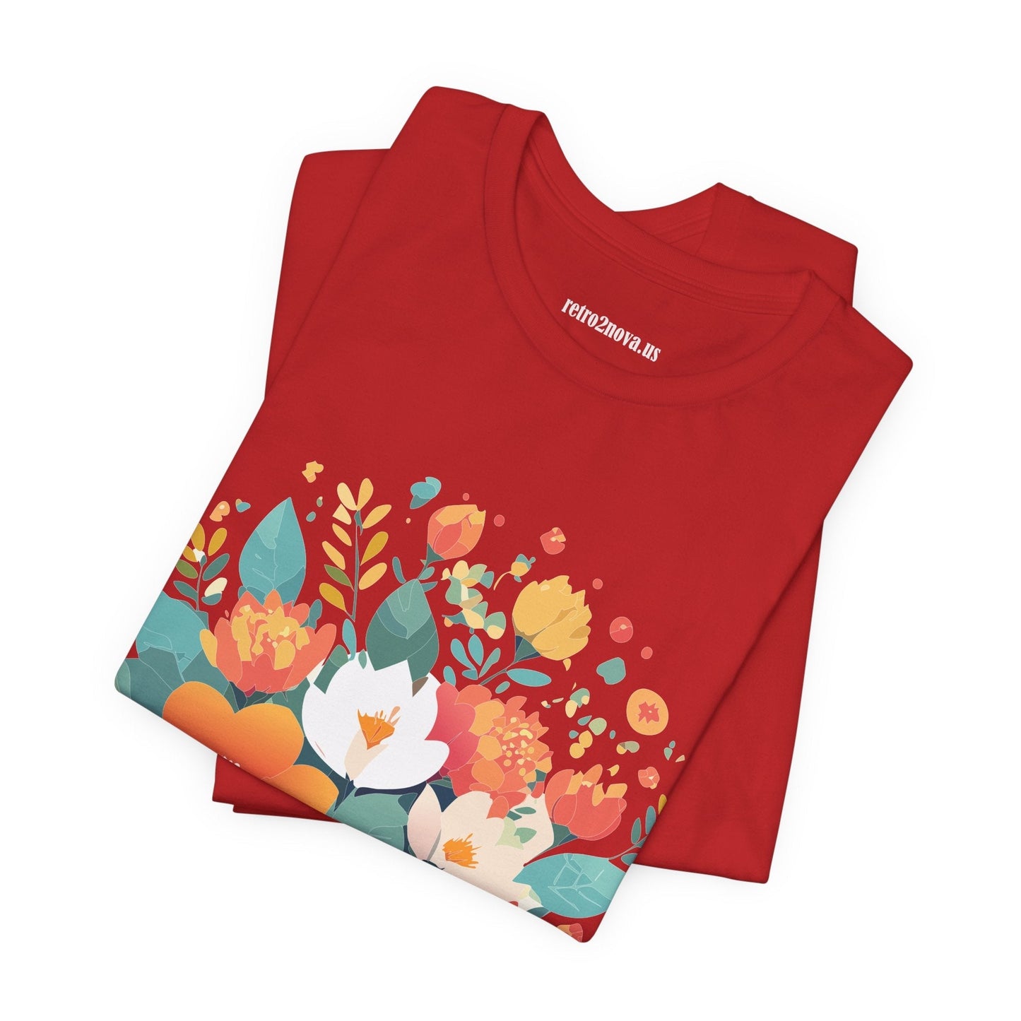 Floral Flowers Shirt Unisex Lightweight Breathable Jersey Tee Floral Pattern Short Sleeve