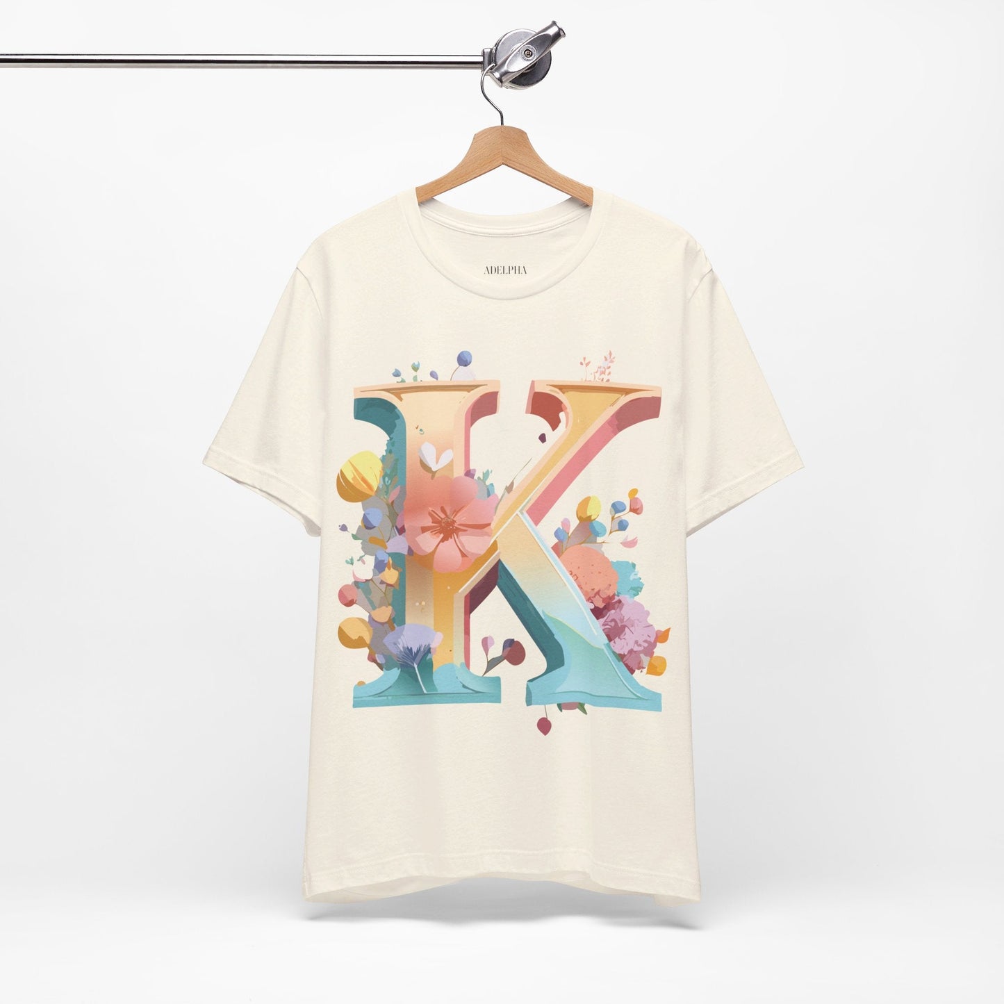 Letter K Shirt Unisex Graphic Tee With Vintage Inspired Artwork By Adelpha Short Sleeve