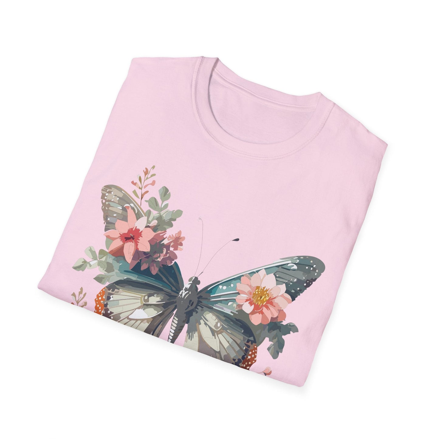 Butterfly Shirt Unisex Softstyle T Shirt Gildan 64000 Lightweight Ring Spun Cotton Monarch Design