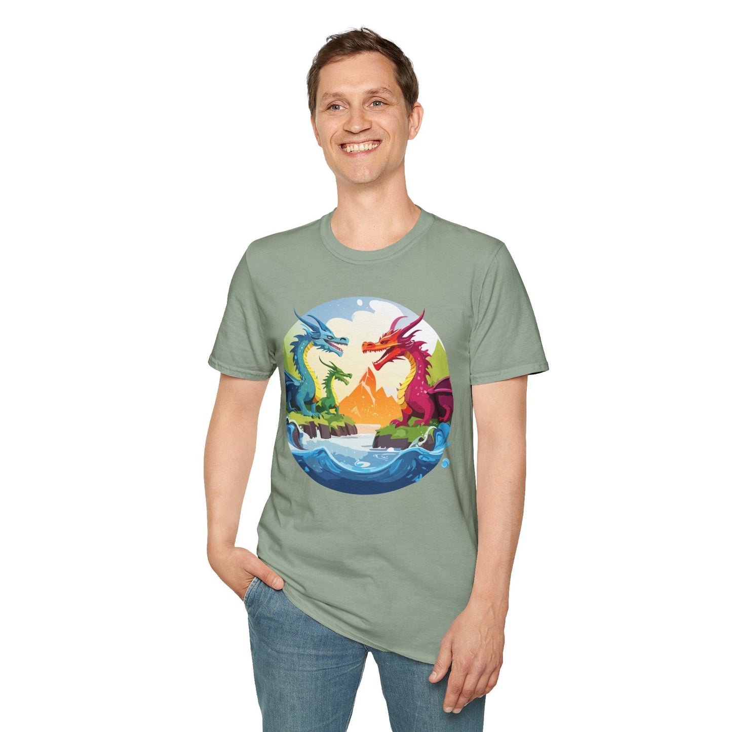 Dragon T Shirt Unisex Dragon Tee 100 Percent Ring Spun Cotton Softstyle Comfort Fit