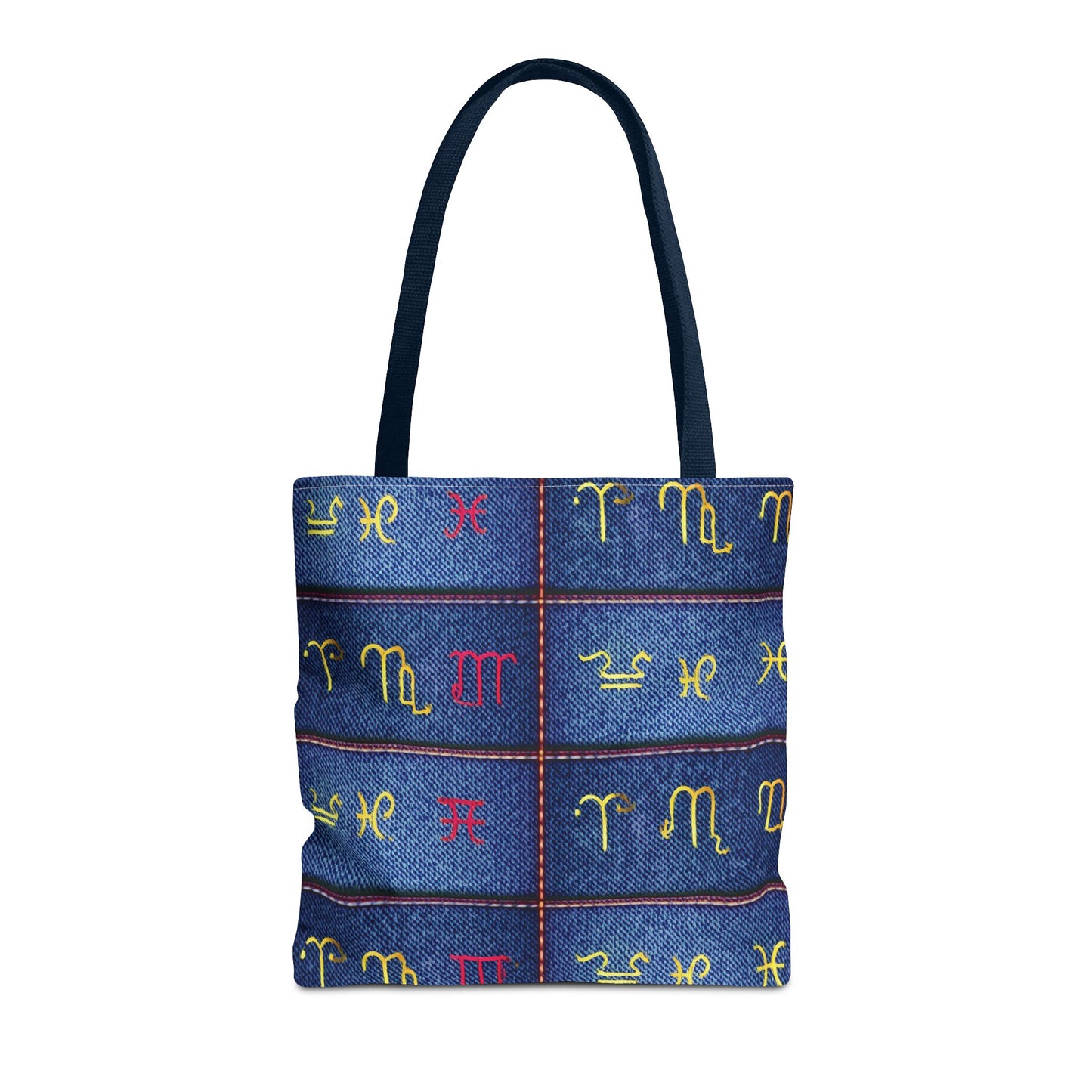 Denim Fabric Imitation Print Unisex Canvas Bag Poly Spun 3 Sizes Tote Bag 184-6