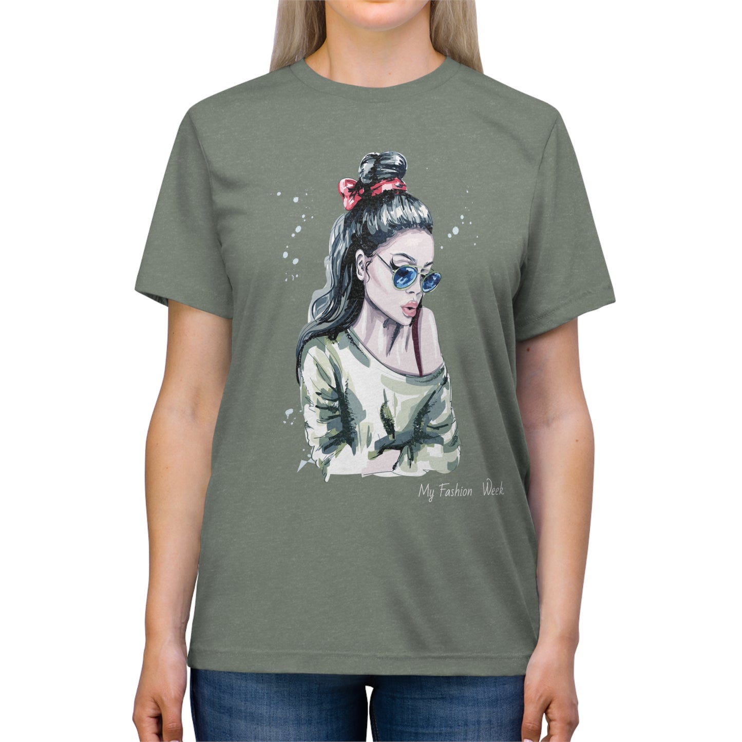 Tri-blend Tee Shirt with Art Design