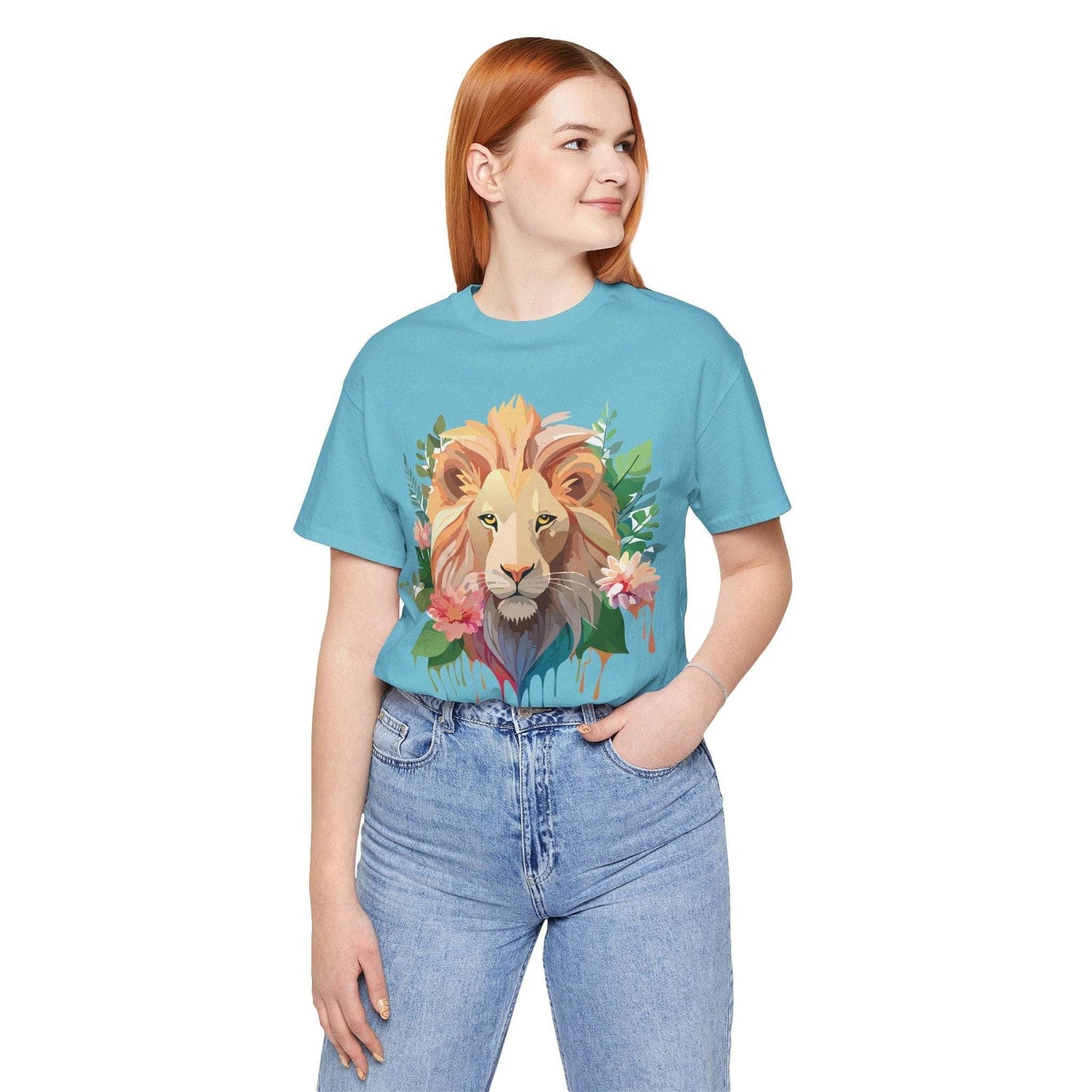 Lion Graphic Unisex 100 Cotton Vintage Animal Artwork Tee 8