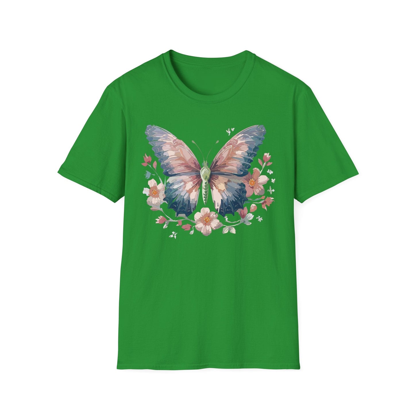 Butterfly Print T Shirt Monarch Unisex Gildan Softstyle 64000 Cotton Tee For Everyday Comfort