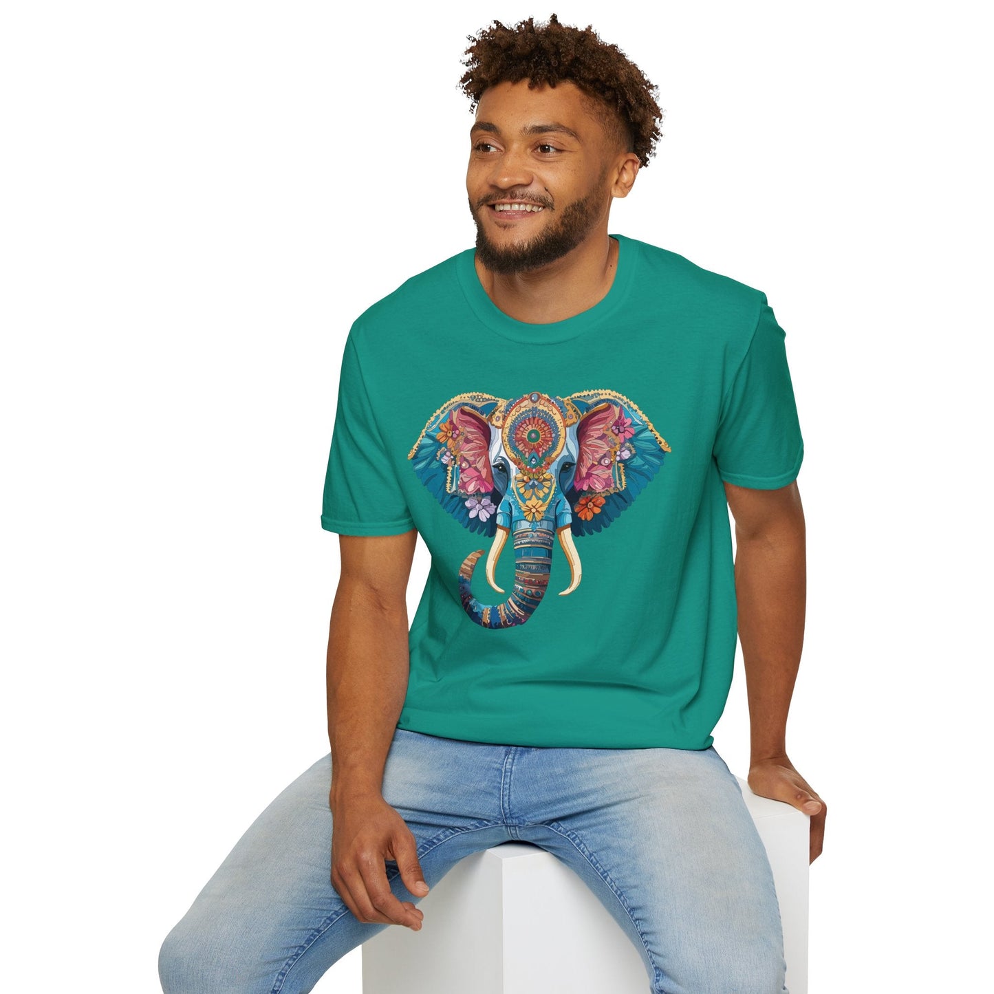 Unisex Elephant Graphic T Shirt Cartoon Elephant Tee Gildan Softstyle 64000 Premium Cotton