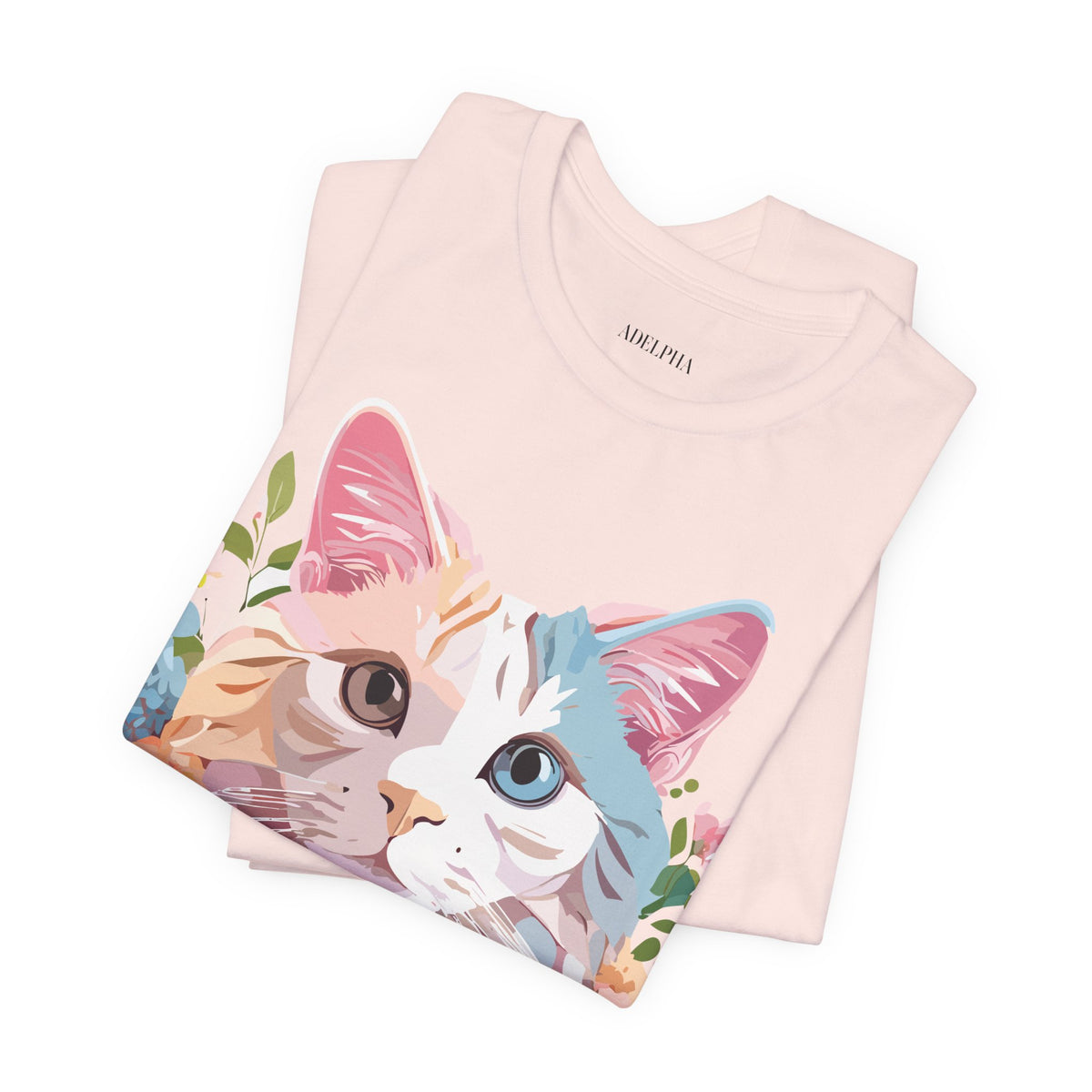 Cat Graphic Unisex Cotton Bella+Canvas Tee with Art Animal Design e209