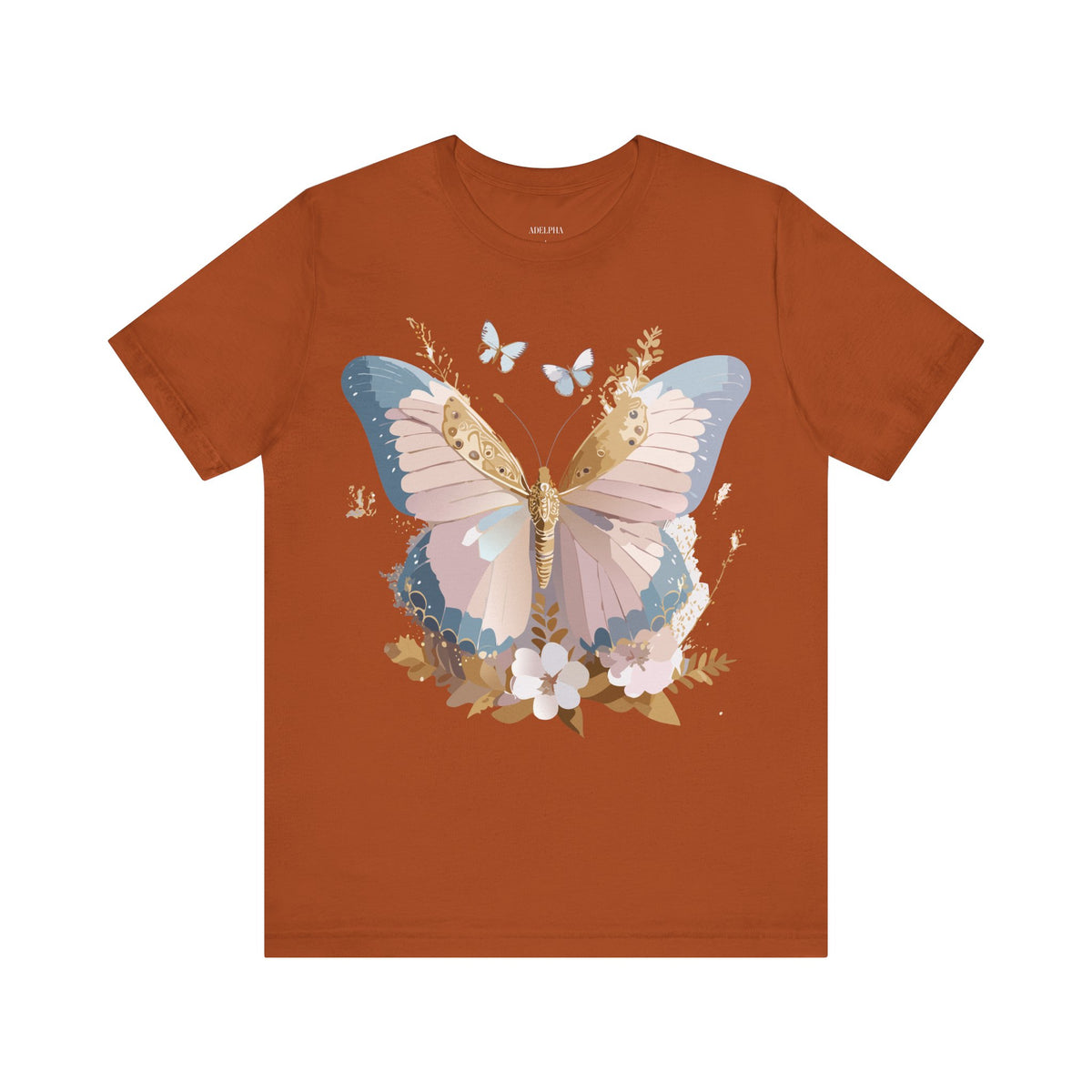 Butterfly Graphic Unisex Cotton Bella+Canvas Tee with Art Design n86