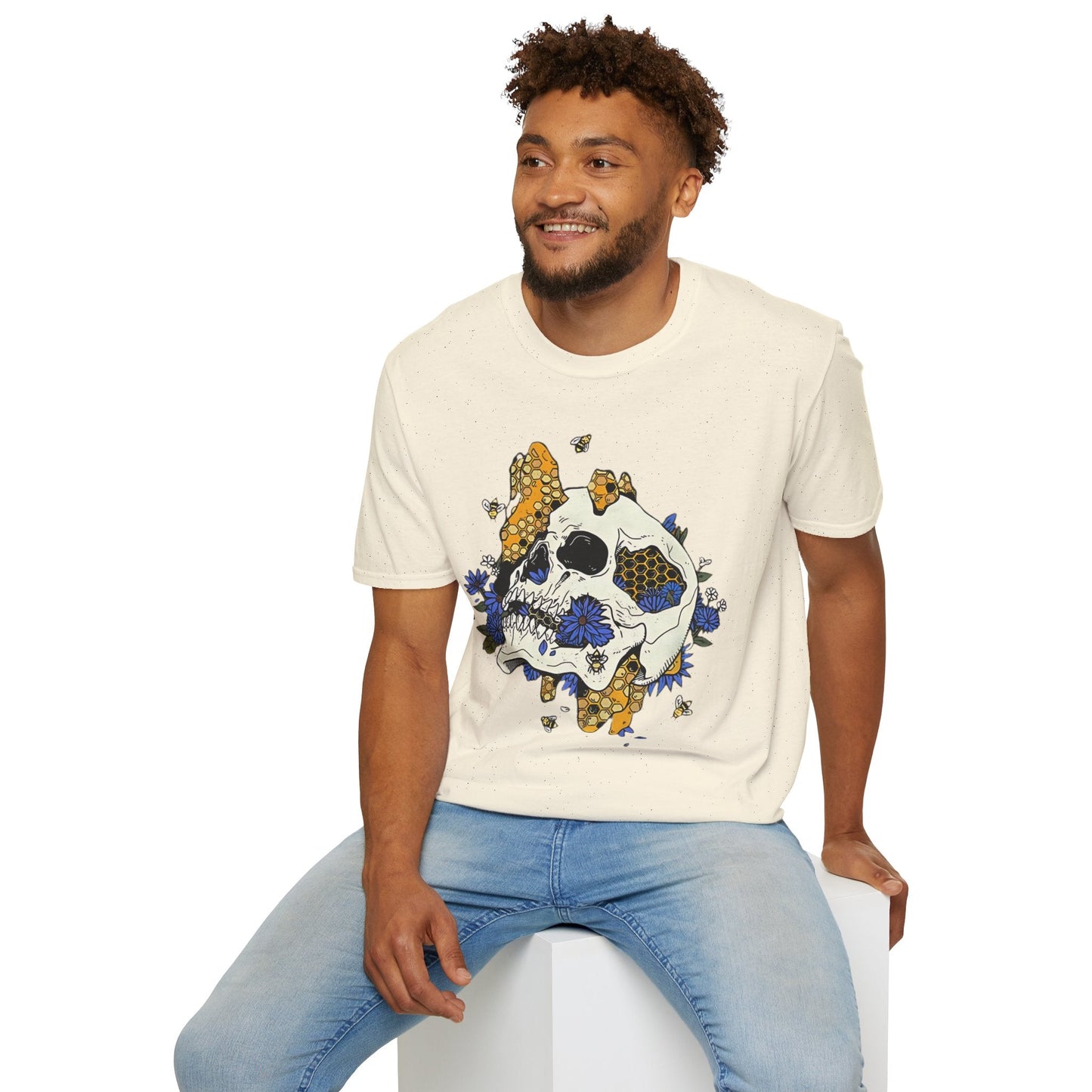 Skull Tee Shirt Unisex Skeleton Design Gildan Softstyle 64000 100 Percent Ring Spun Cotton Tee