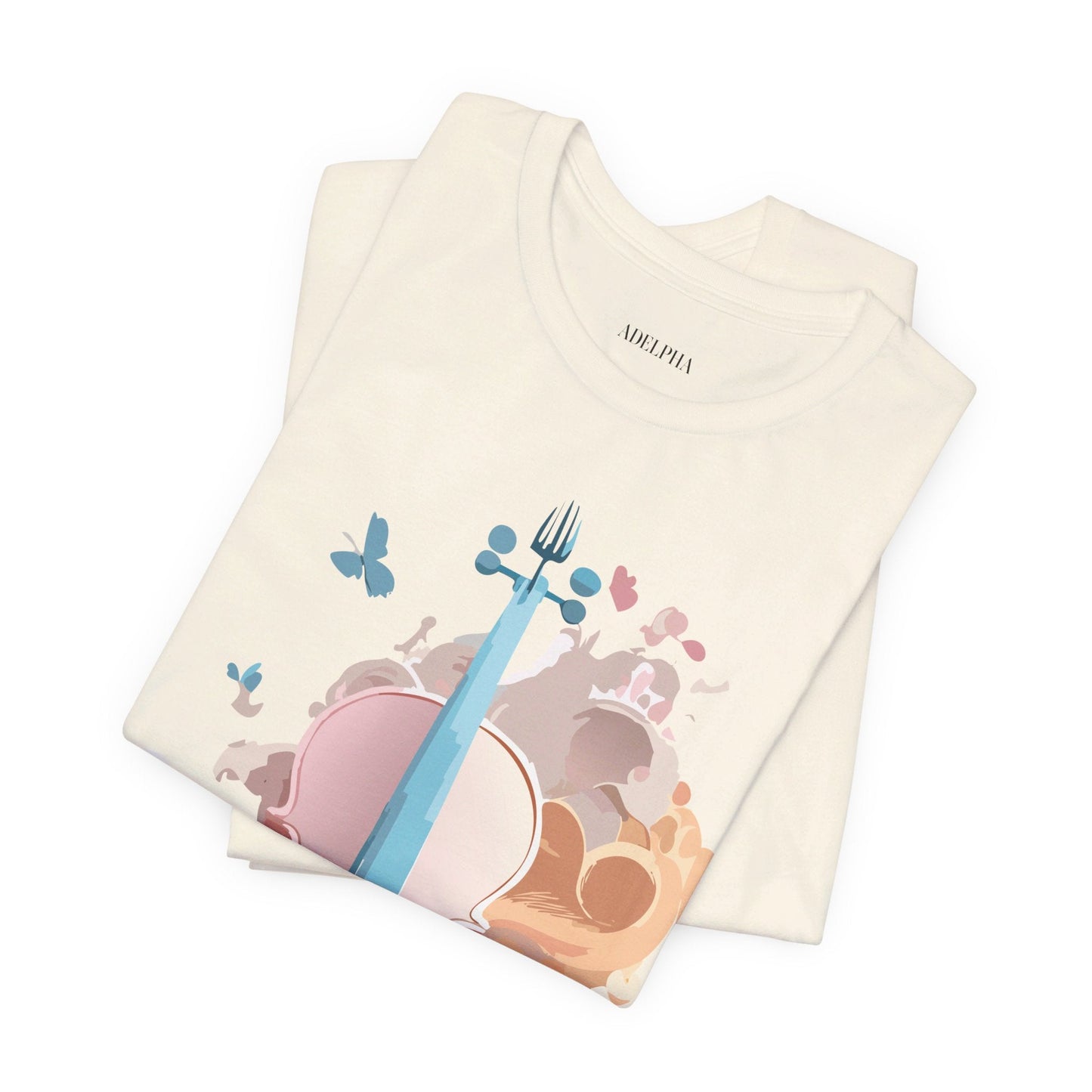 Music Graphic Unisex 100 Cotton Vintage Art with Musical Elements Tee 7