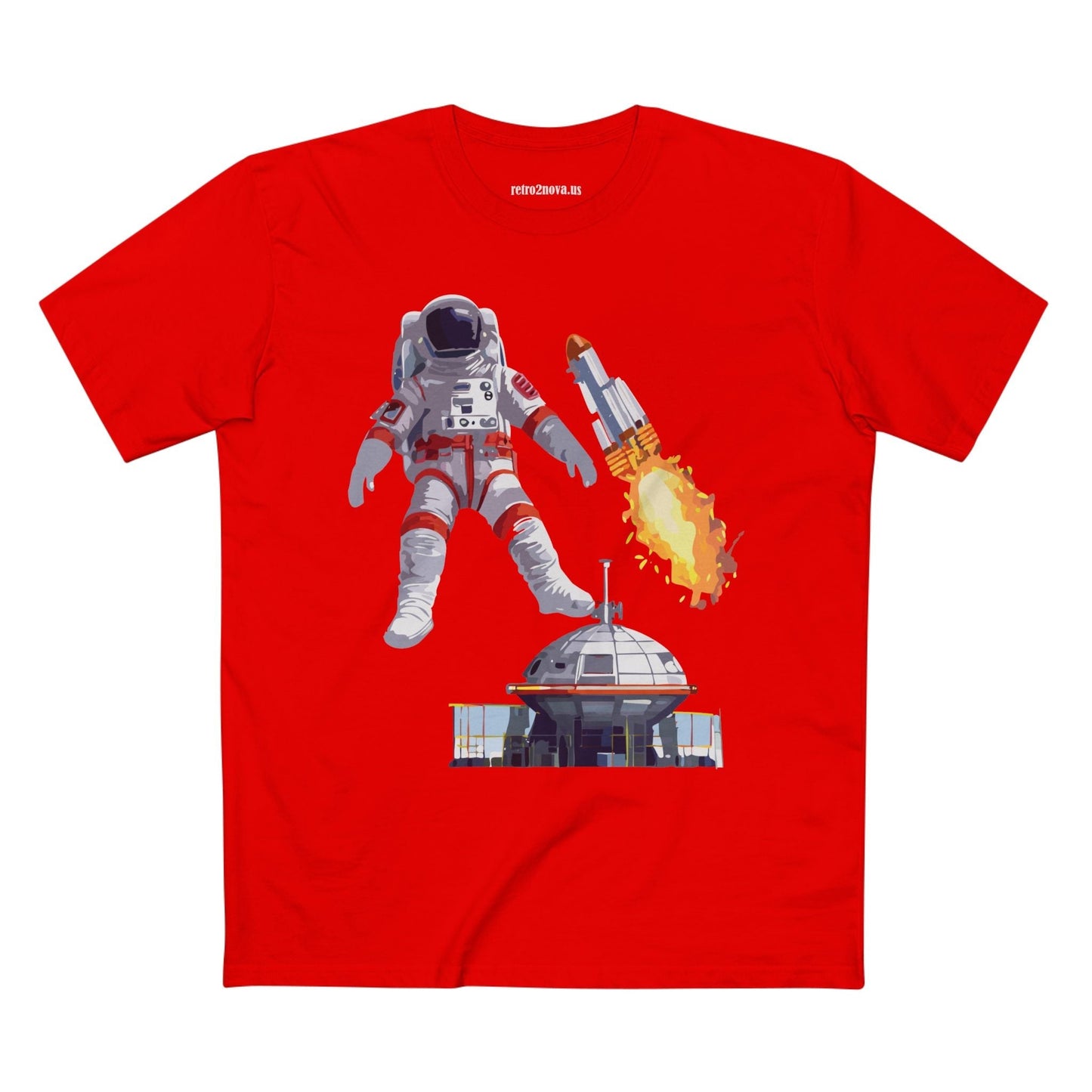Cosmos Astronaut Shirt Unisex Premium Cotton Tee With Original Art Design Retro2Nova Collection