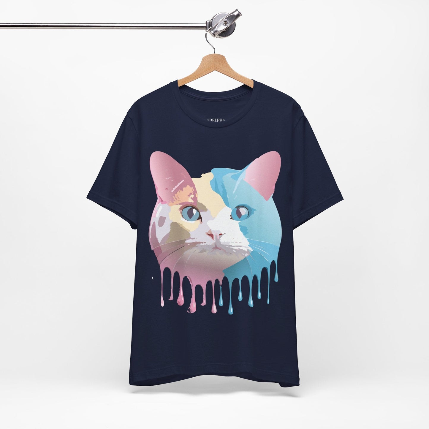 Cat Graphic Tee Unisex Short Sleeve Shirt With Vintage Adelpha Artwork