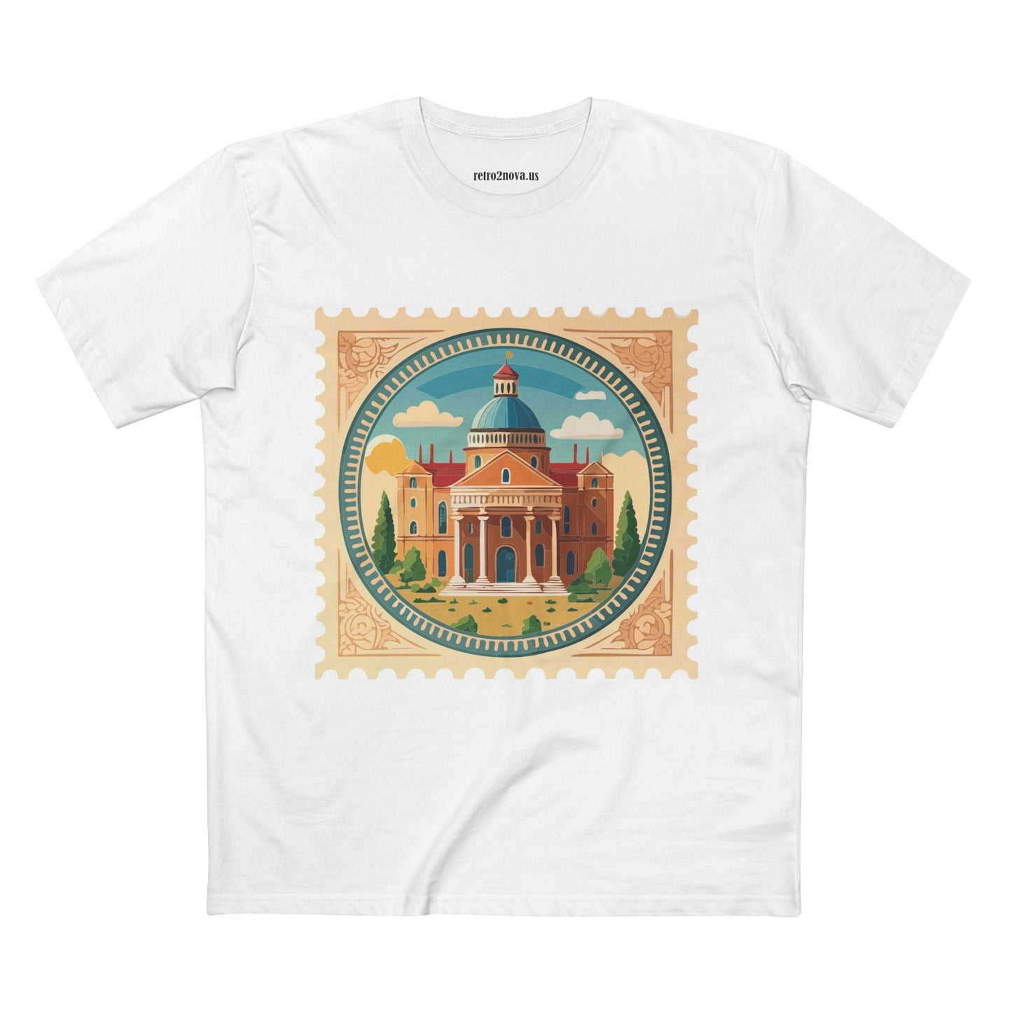 Stamp Shirt Postage Stamp Art Tee Unisex Premium Cotton Retro2Nova Original Art Design