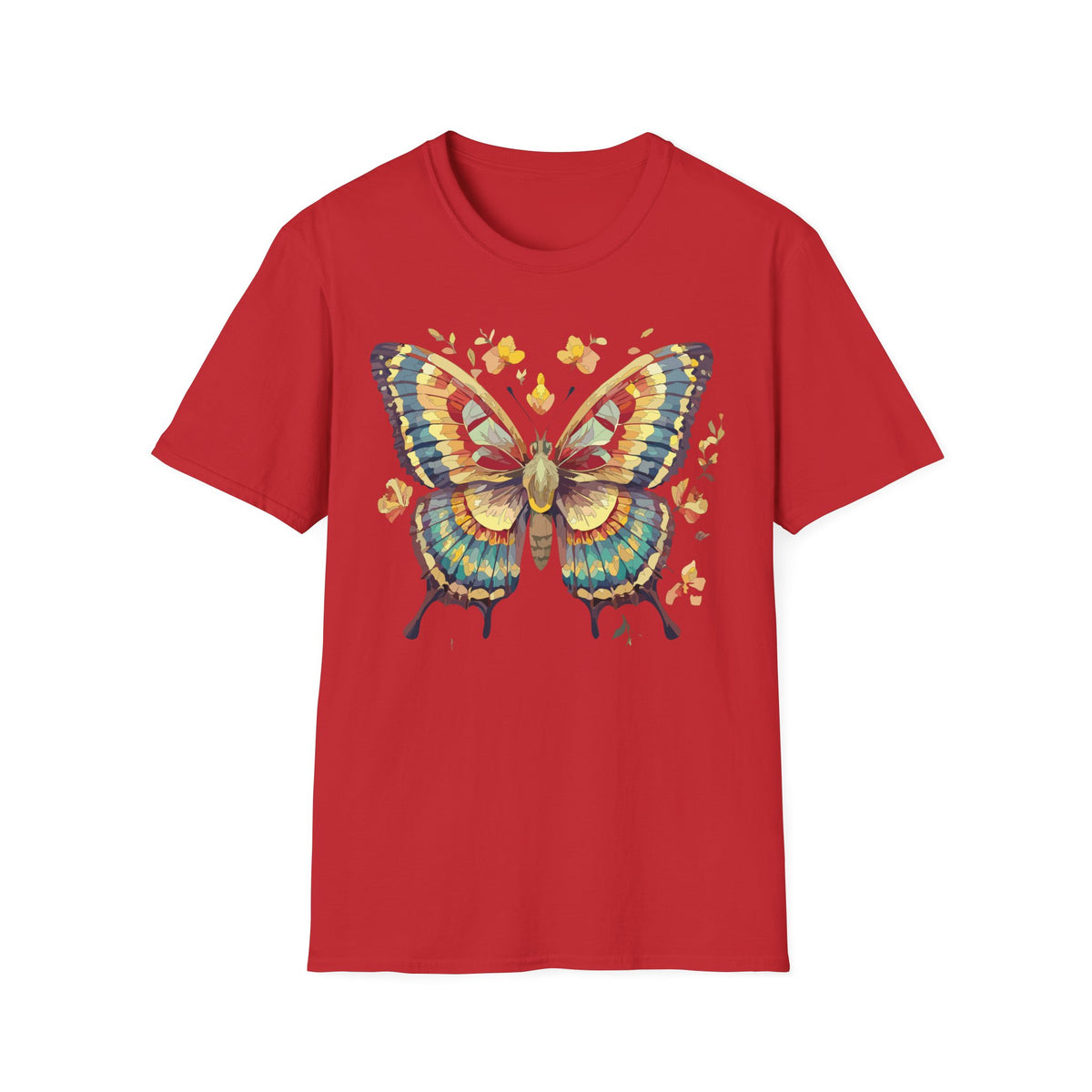 Butterfly Watercolor T-Shirt — Vibrant Floral Monarch Graphic Tee Unisex 100 Cotton Gildan T-Shirt