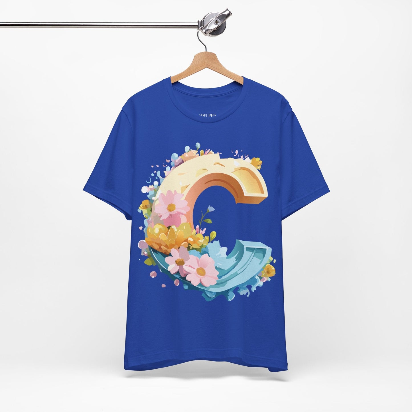 Letter C Graphic Tee Premium Unisex Vintage Art Design Shirt By Adelpha Short Sleeve