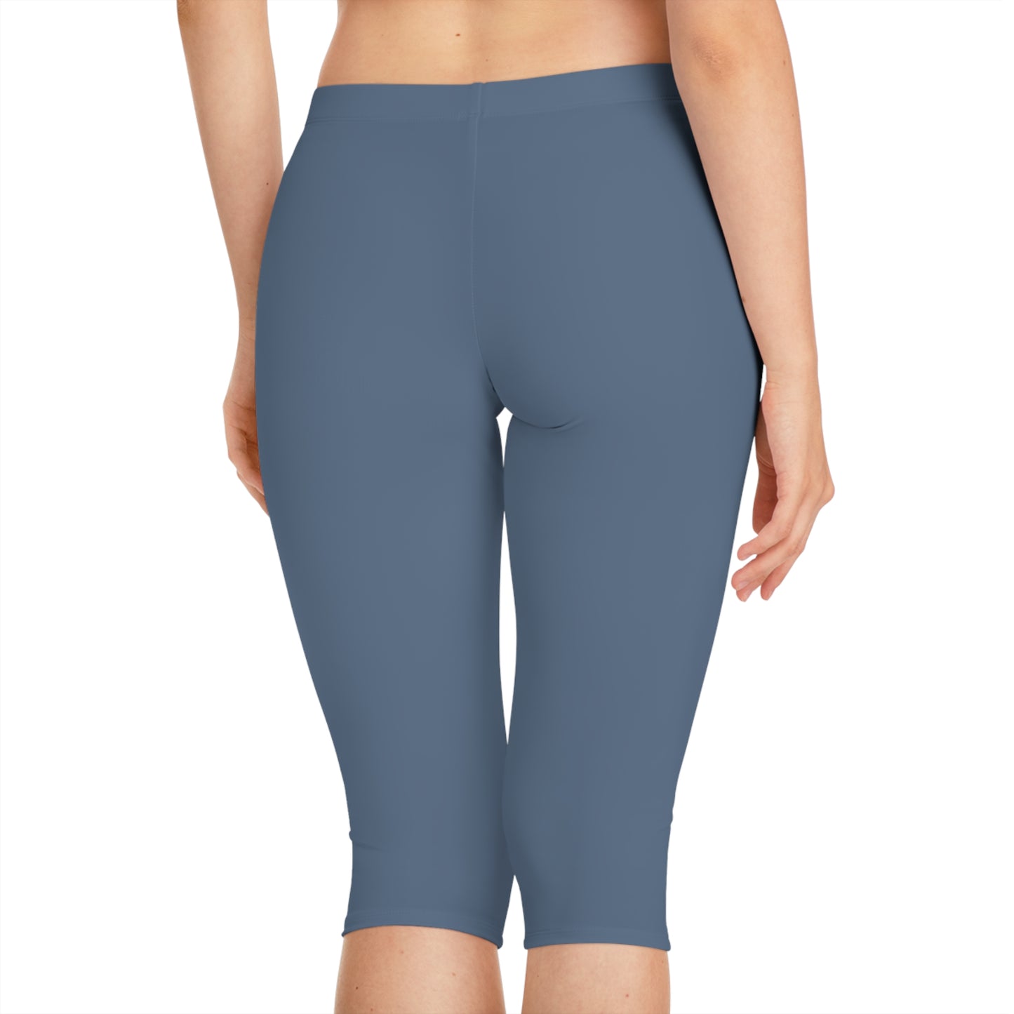 Blue Color Capri Leggings, Blue Capri Leggings 7