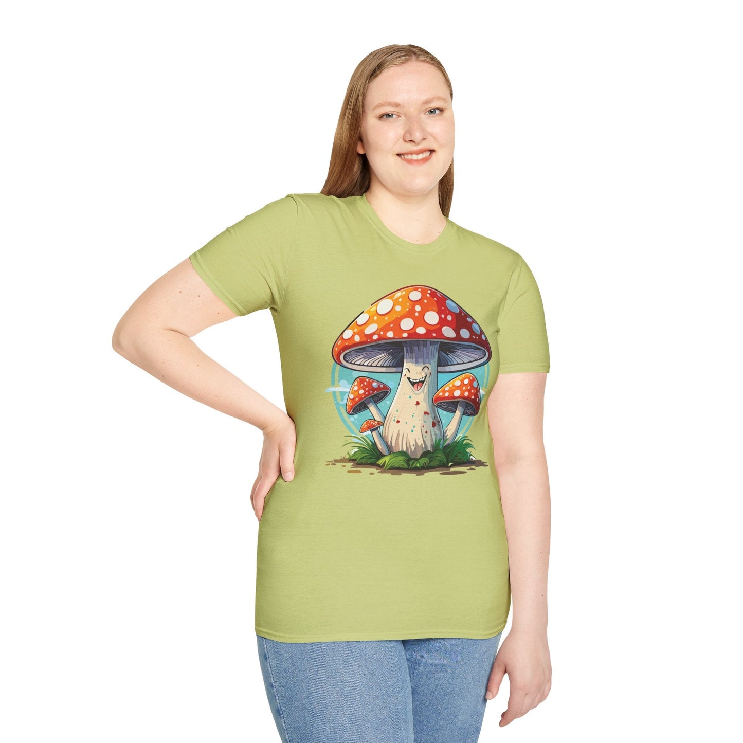 Mashroom Tee Shirt Unisex Funny Mashroom Design Softstyle Cotton Tee For Everyday Comfort
