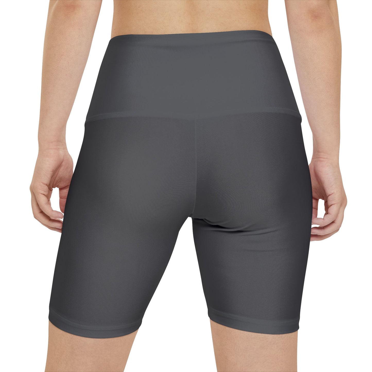 Charcoal Women's Workout Shorts — High-Waist Athletic Biker Shorts