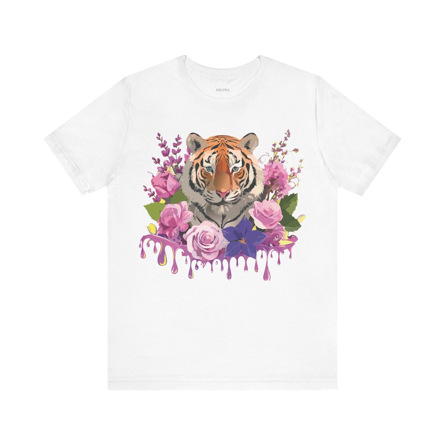 Tiger Graphic Tee Unisex Short Sleeve Vintage Inspired Art Design By Adelpha Premium