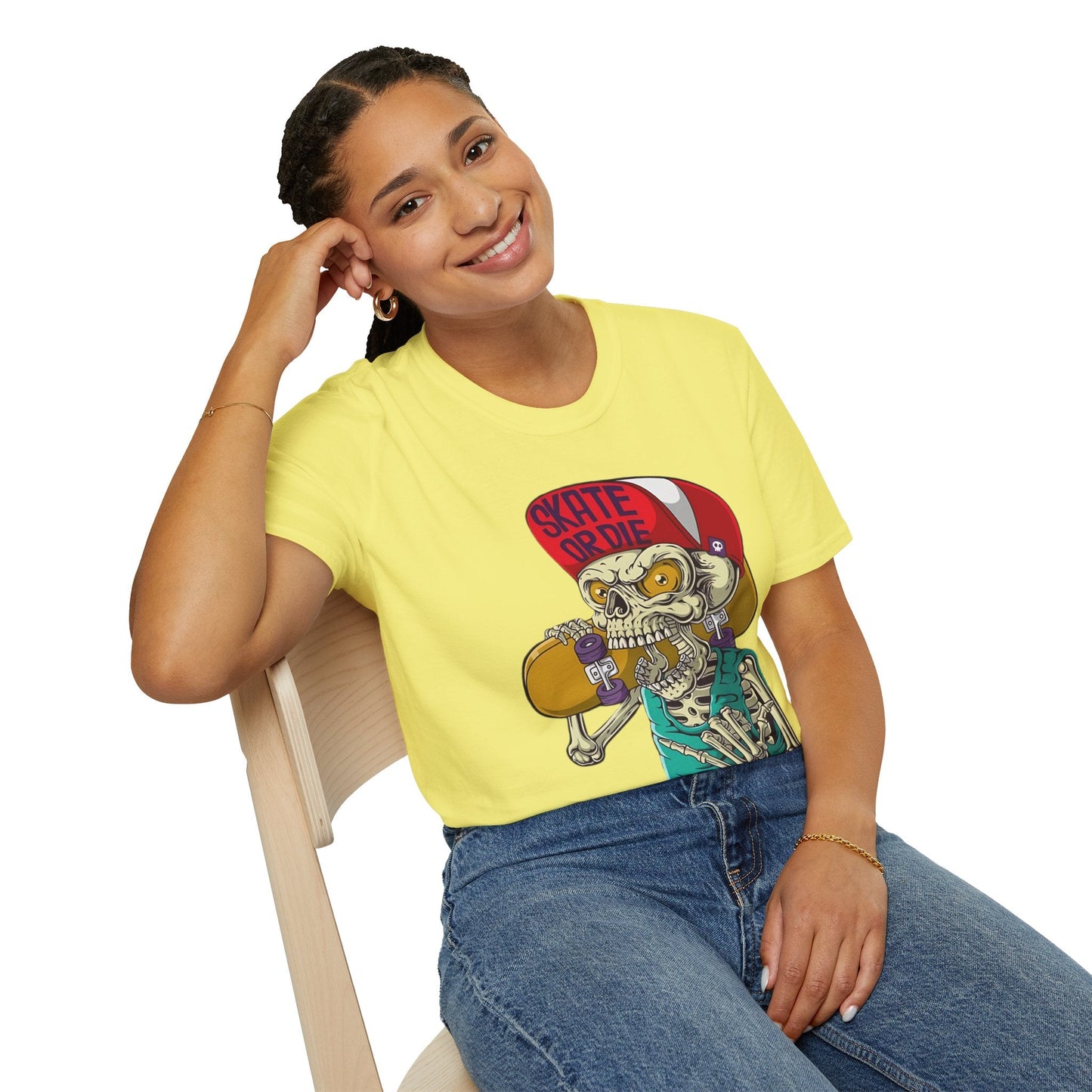 Skull T Shirt Skeleton Tee Unisex Softstyle Cotton Gildan 64000 Graphic Tee For Everyday Wear