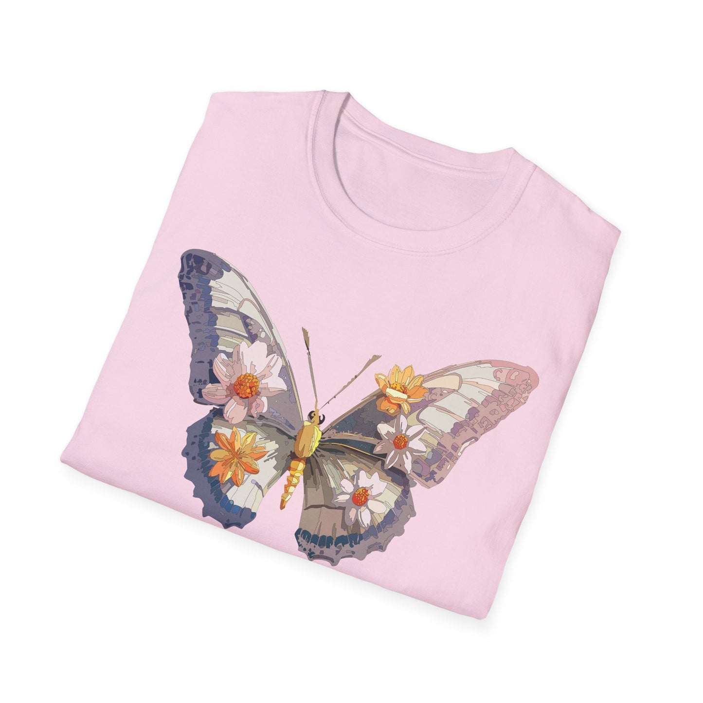 Butterfly Shirt Unisex Short Sleeve Tee Monarch Butterfly Design Gildan Softstyle 64000