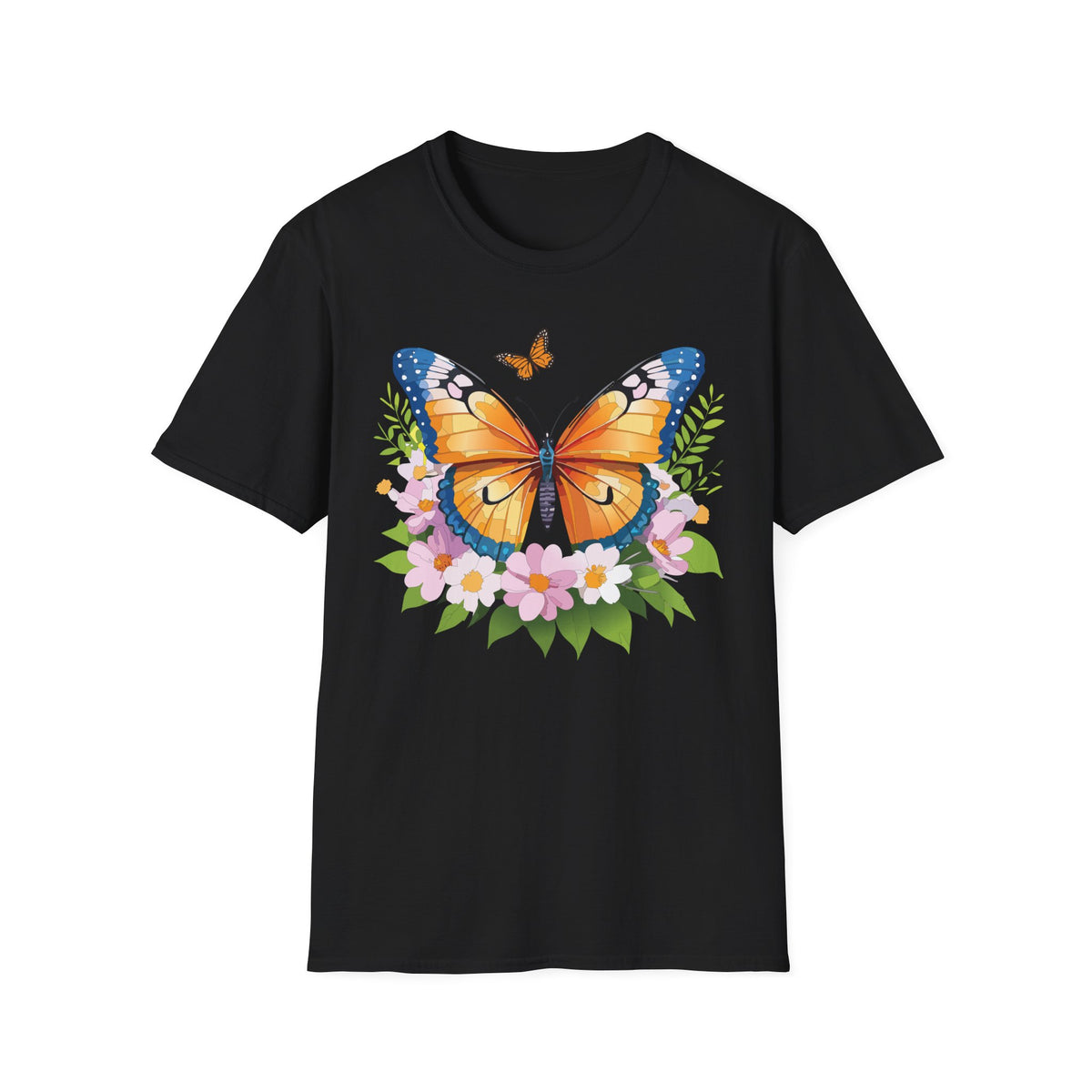 Monarch Butterfly Floral Butterfly Graphic Design Unisex 100 Cotton Gildan T-Shirt