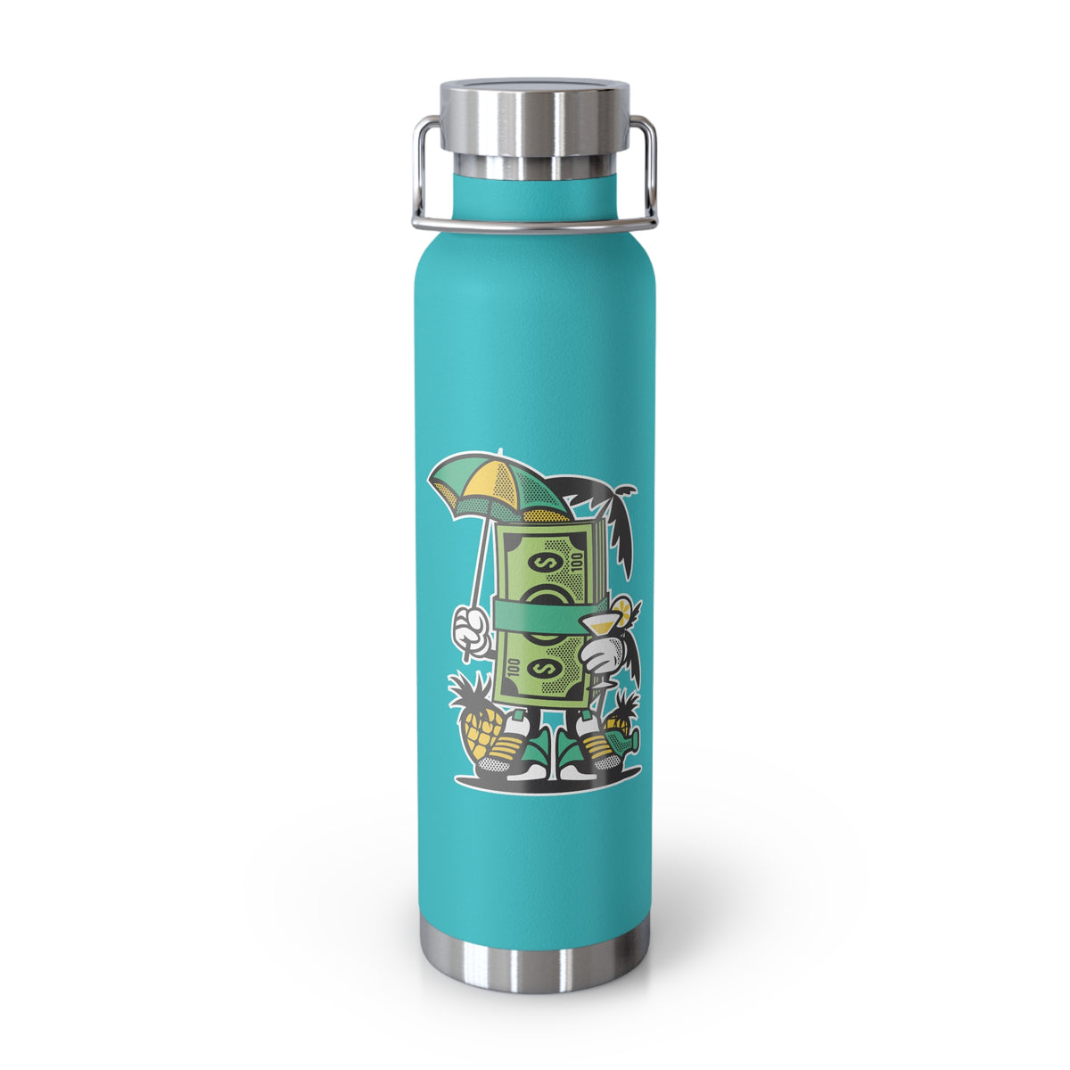 22oz Copper Insulated Water Bottle with Cartoon Design - CV100