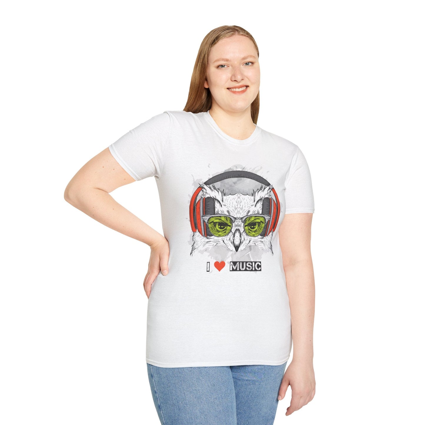 I Love Music Animals Shirt Unisex Tee With Headphones Graphic Design For Music Lovers