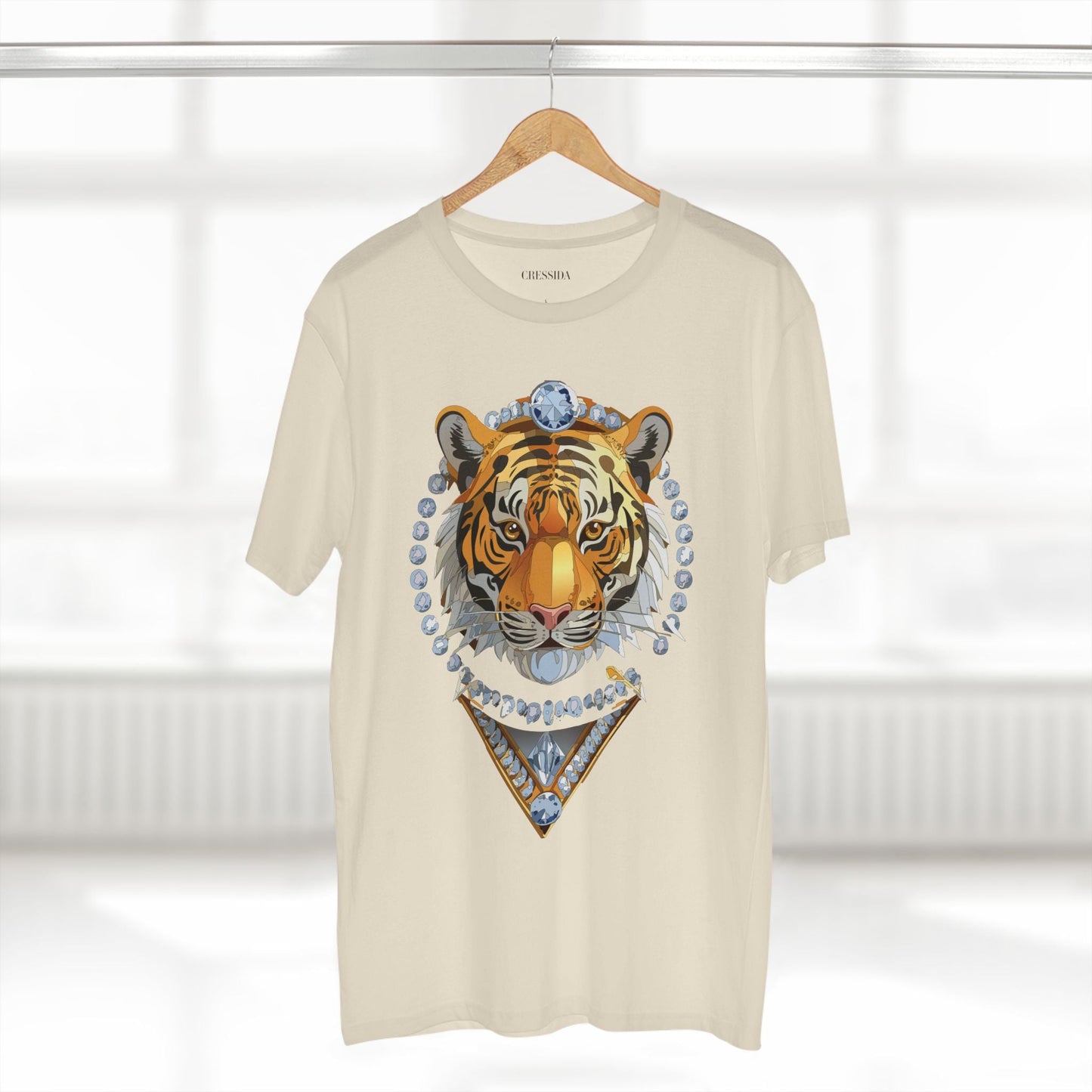 Tiger Graphic Unisex 100 Cotton Tee With Unique Animal Golden Medallion Art Design 5