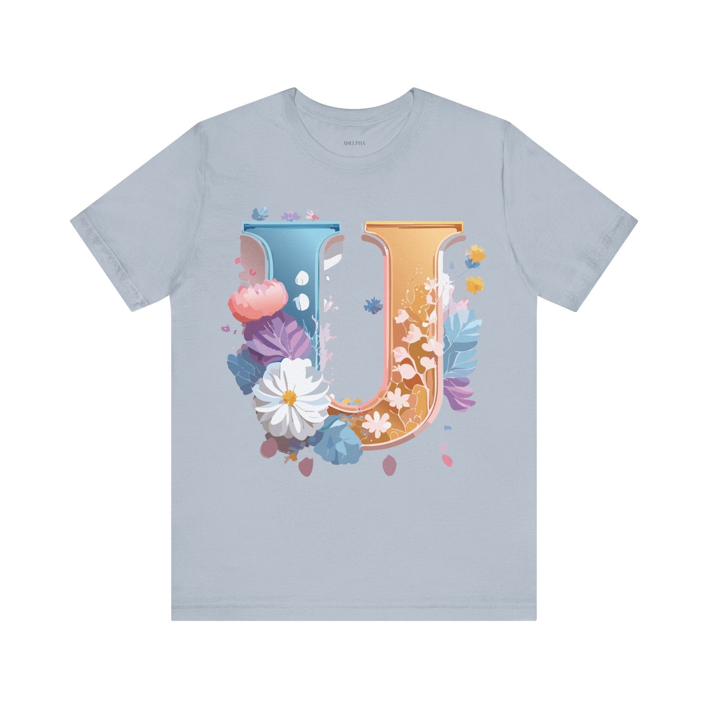 Letter U Shirt Graphic Tee Unisex Vintage Inspired Adelpha Artwork Premium Short Sleeve