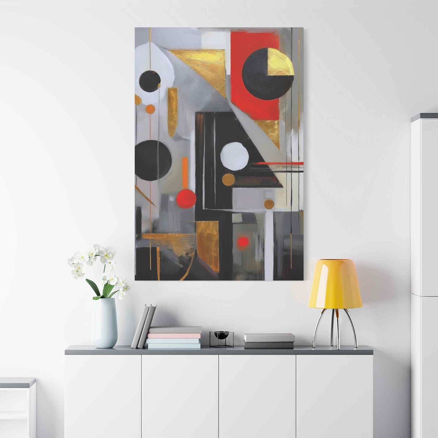 Red Abstract Painting Print Canvas 20x24,20x30,24x30, 24x32,24x36,30x40, 32x48,36x48,40x60 Pine-Wood Inner Frame ABS-23